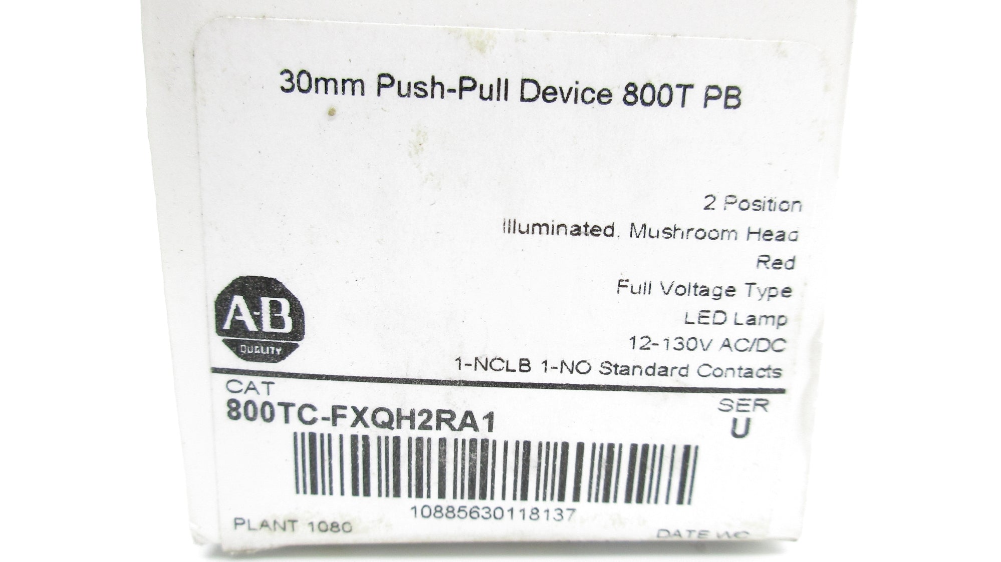 ALLEN BRADLEY 800TC-FXQH2RA1 SER. U (WH) NSMP