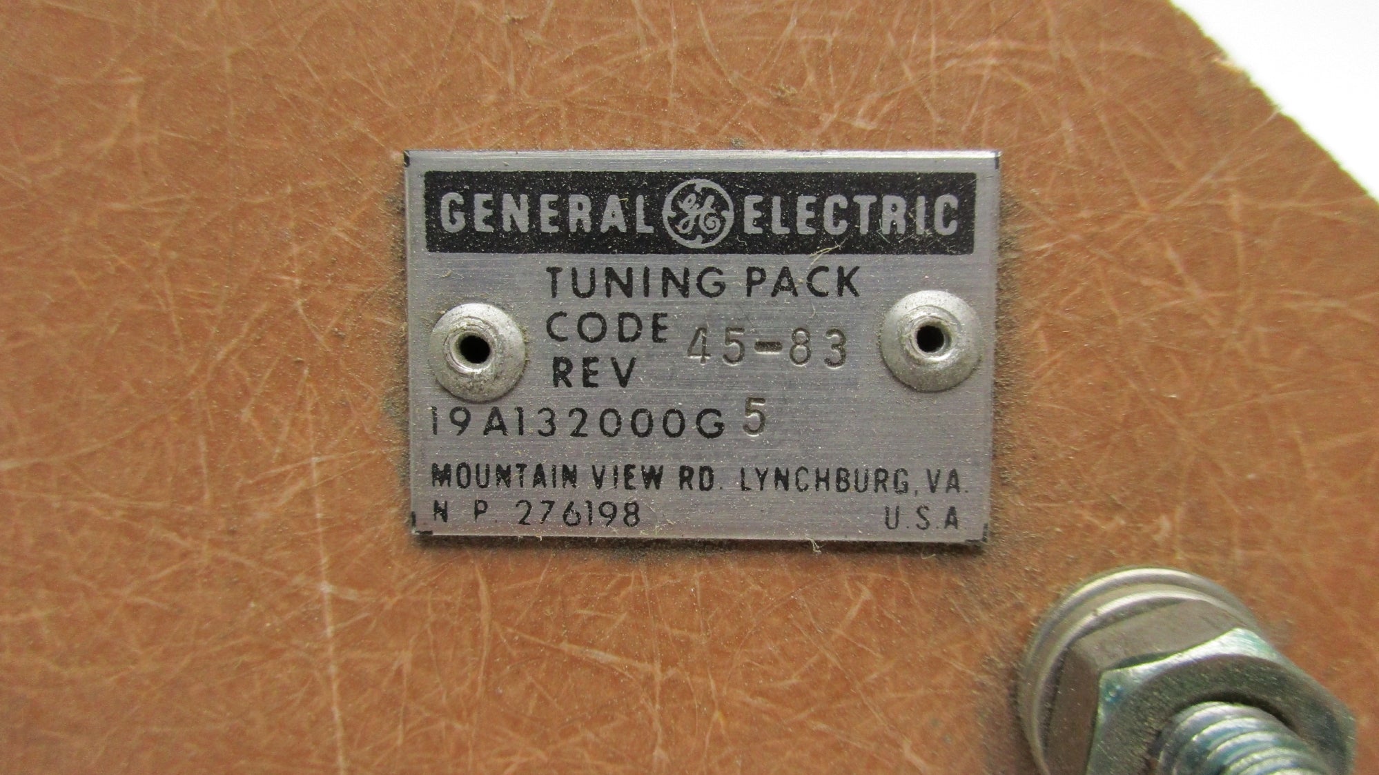 GENERAL ELECTRIC 45-83 I9A132000G5 UNMP