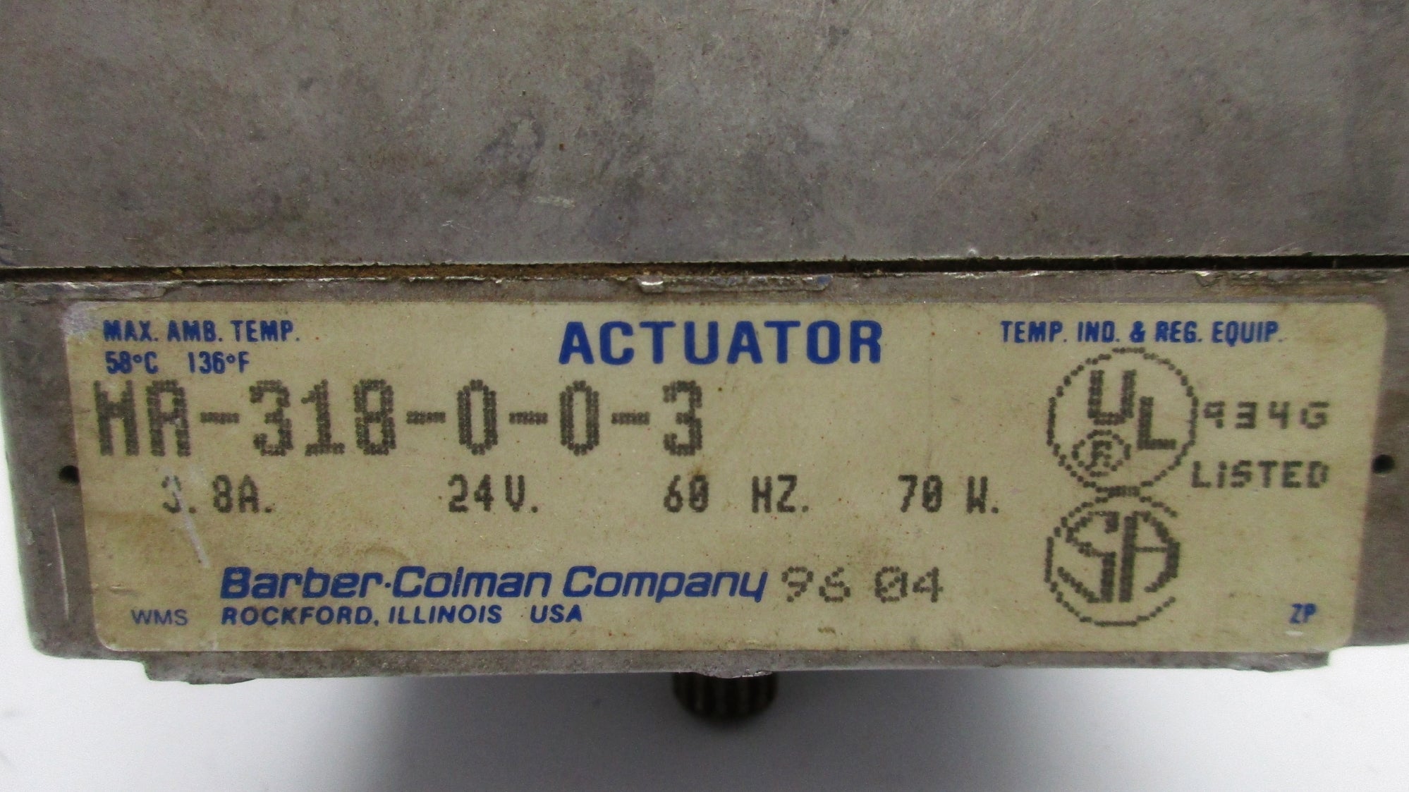 BARBER COLMAN MA-318-0-0-3 UNMP