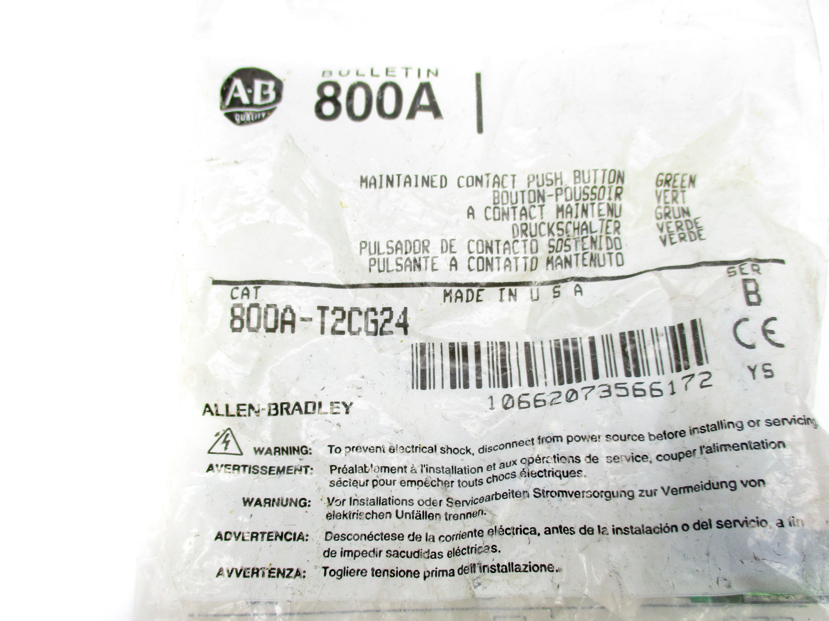 ALLEN BRADLEY 800A-T2CG24 SER. B NSMP