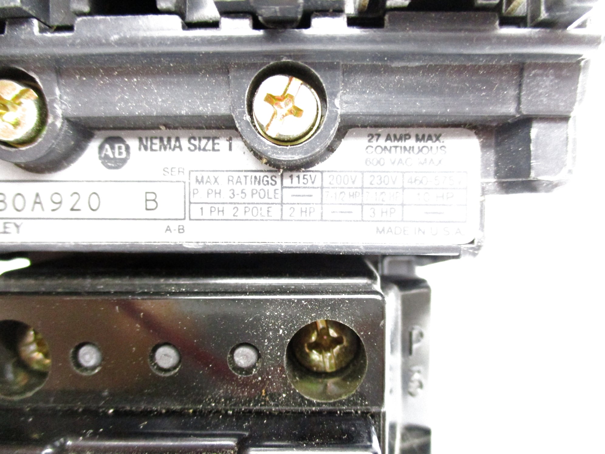 INDUSTRIAL SPARE PART 500F-BOA920 SER. B 110/120V NSNP