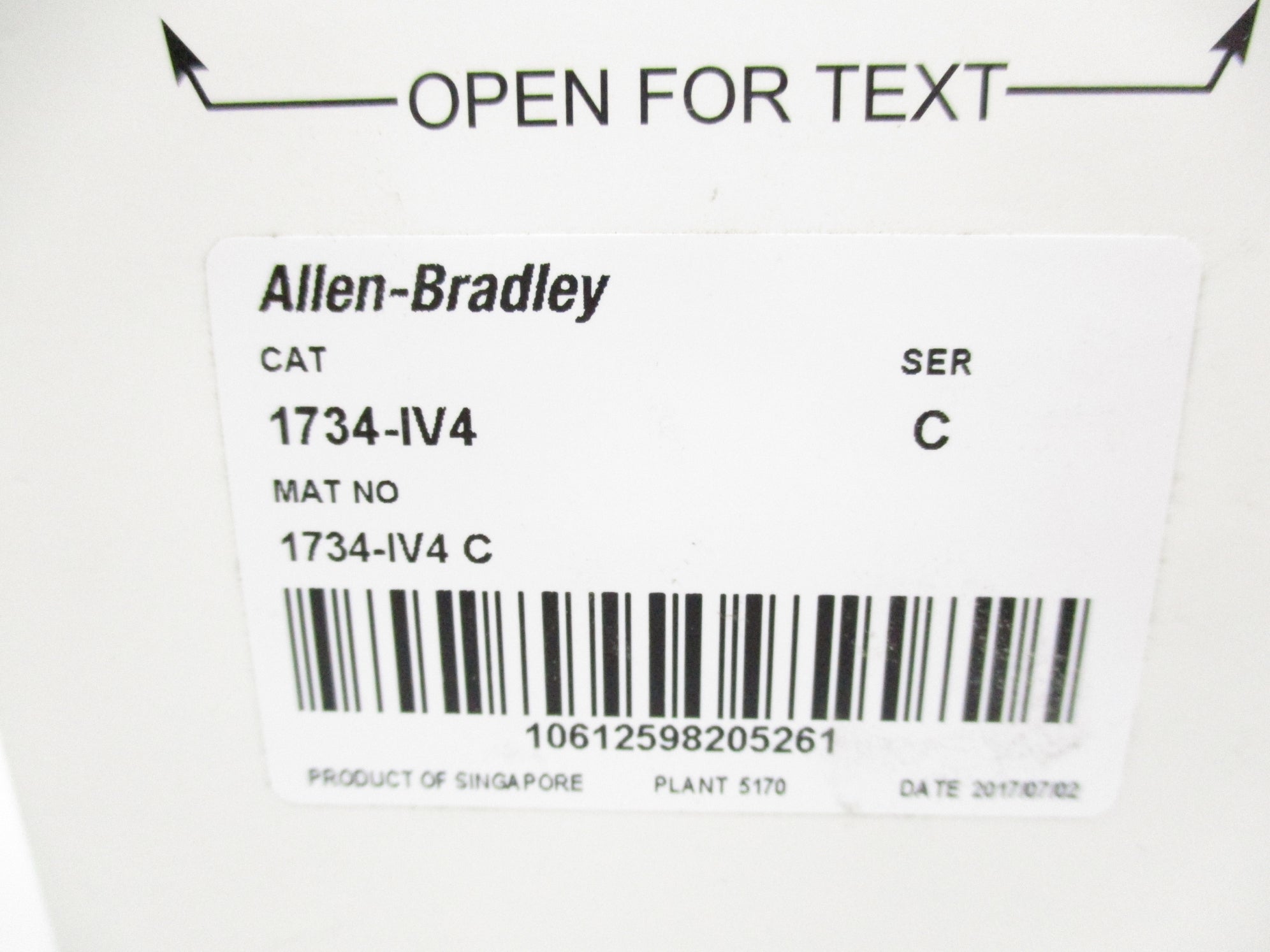 ALLEN BRADLEY 1734-IV4 SER. C F/W 3.022 NSMP