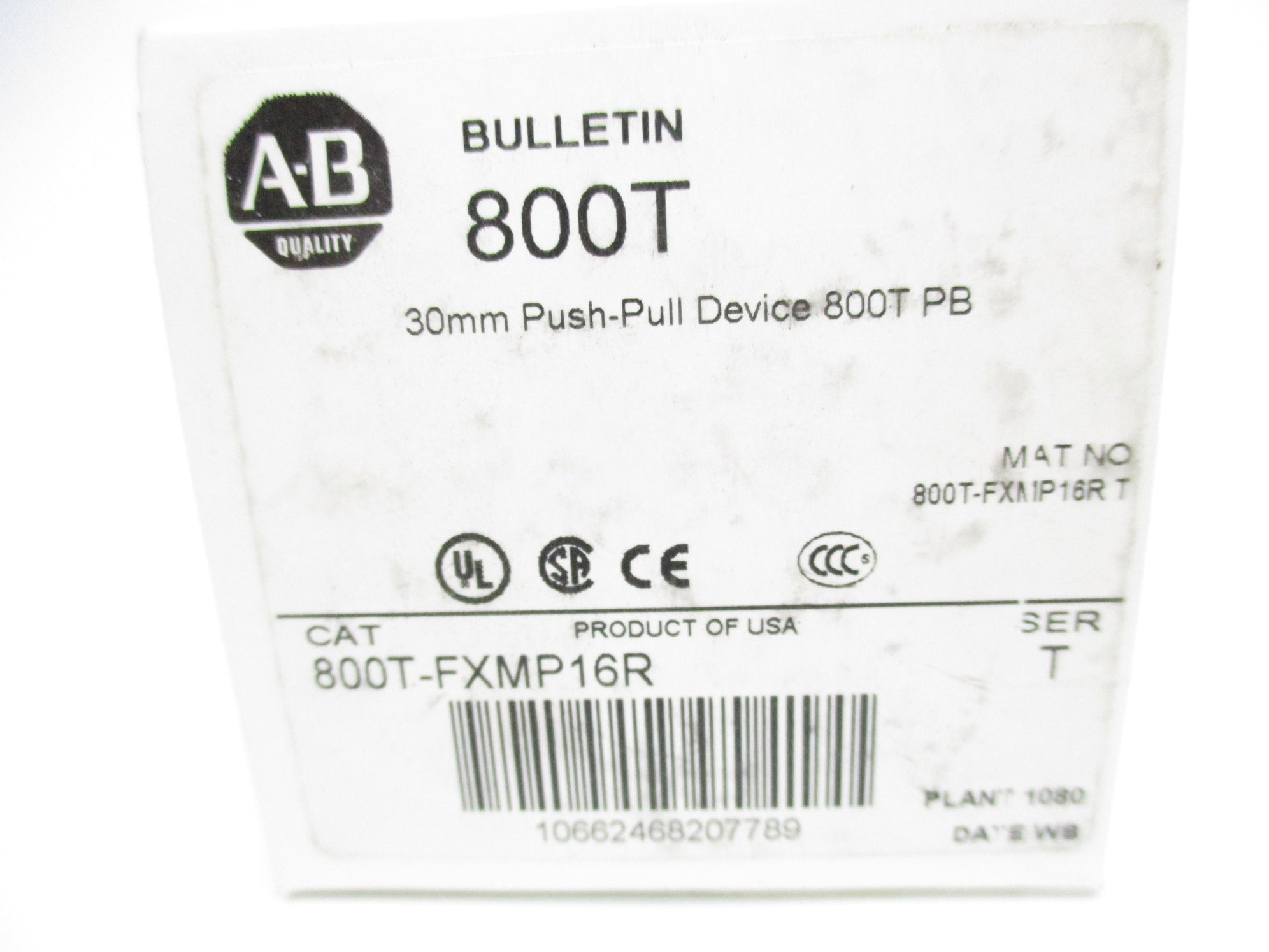 ALLEN BRADLEY 800T-FXMP16R SER. T (WH) NSMP