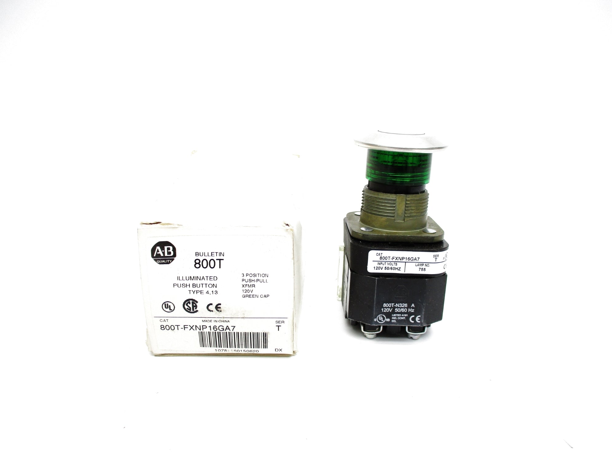 ALLEN BRADLEY 800T-FXNP16GA7 SER. T 120V (WH) NSMP