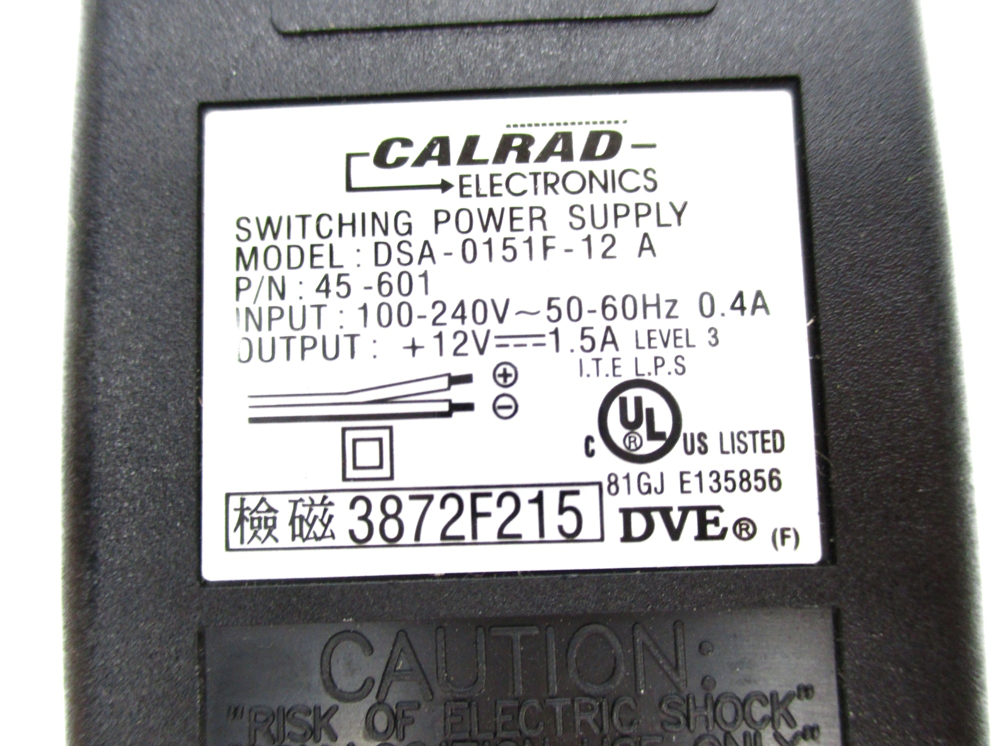 CALRAD 45-601 DSA-0151F-12A (AS PICTURED) UNMP