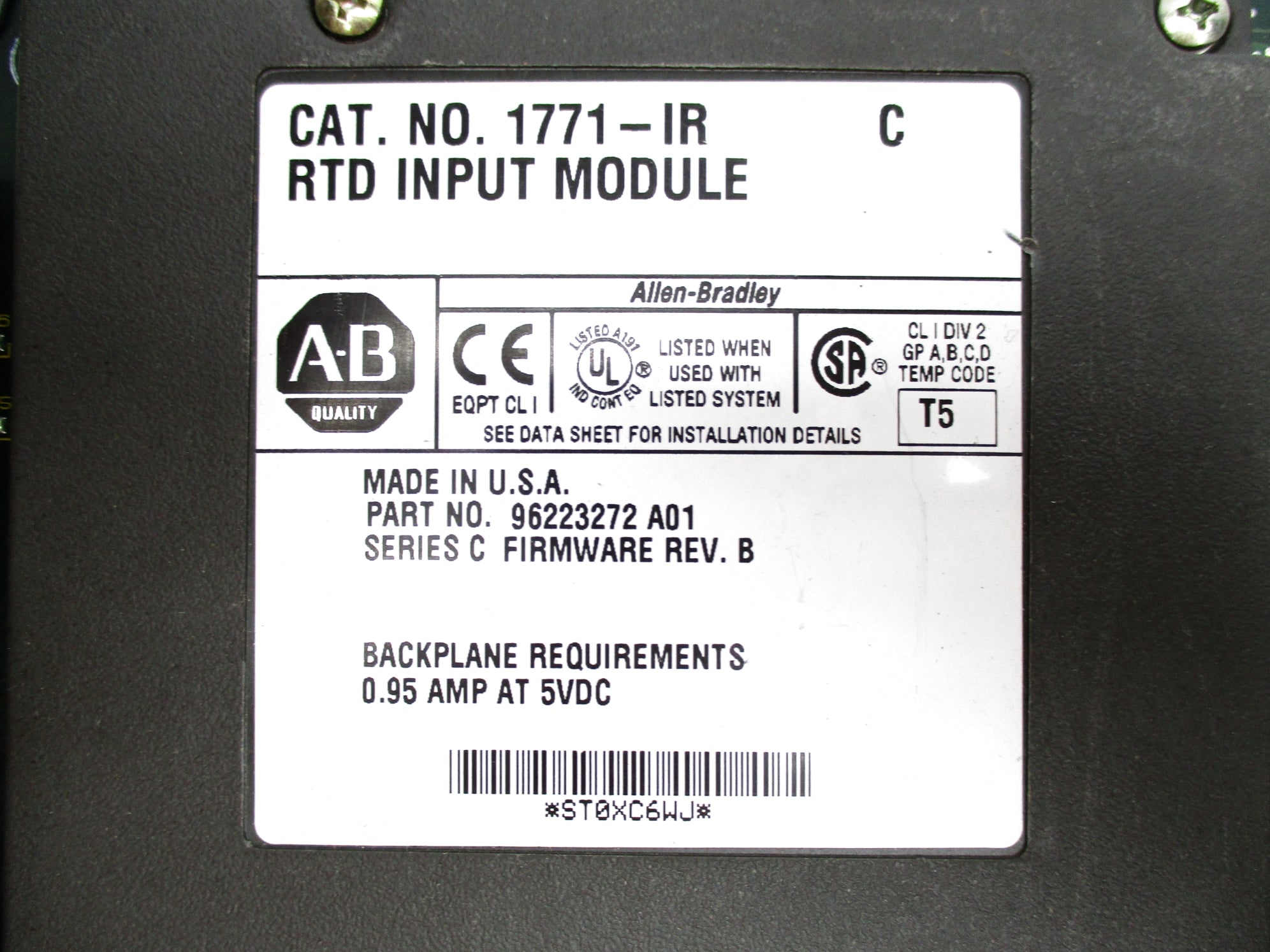 ALLEN BRADLEY 1771-IR SER. C UNMP