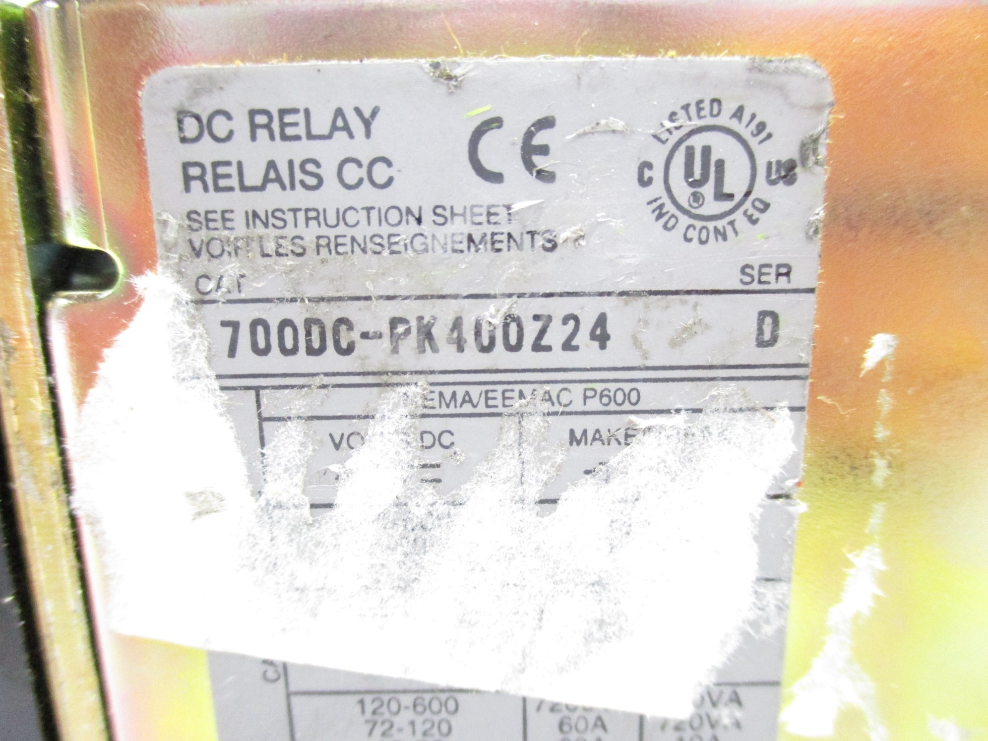 INDUSTRIAL SPARE PART 700DC-PK400Z24 SER. D 24VDC NSNP
