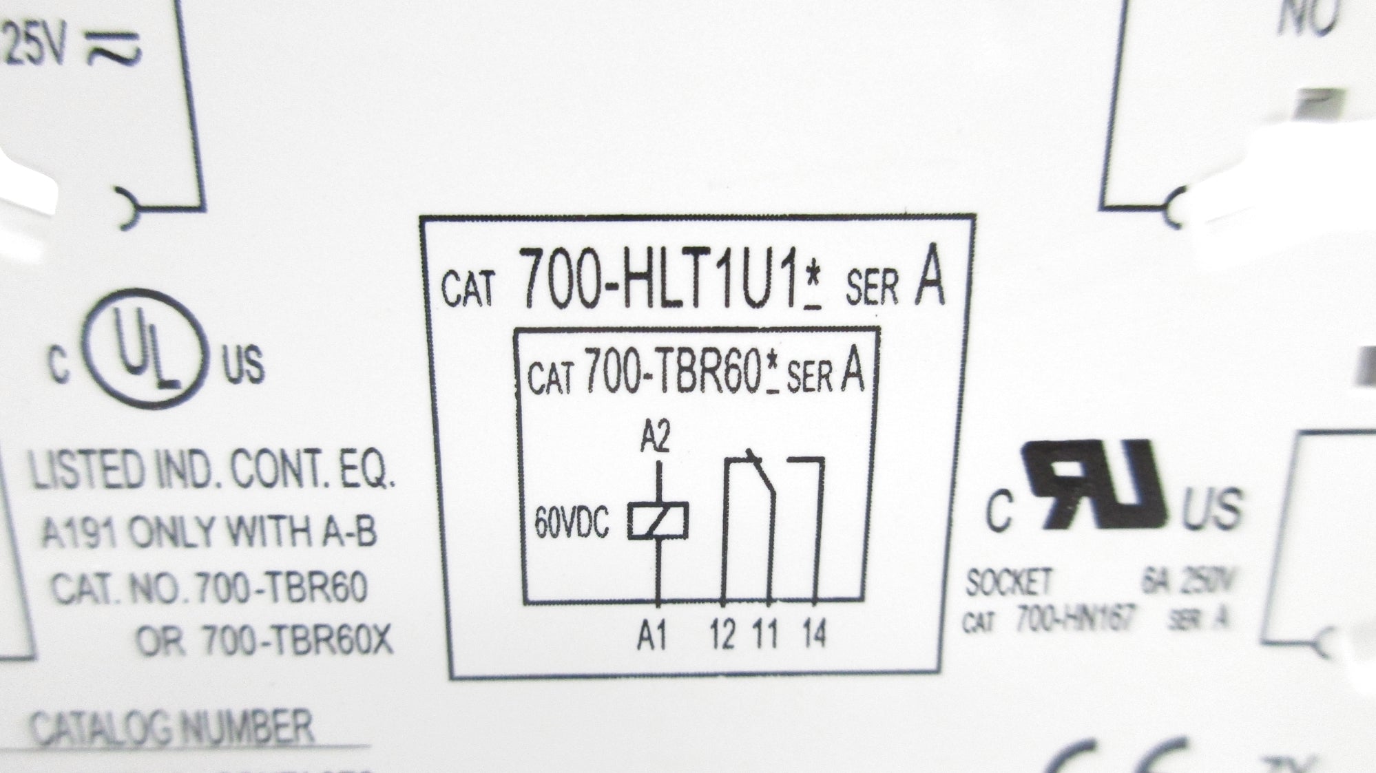 ALLEN BRADLEY 700-HLT1U1 SER. A 250VAC 6A NSNP