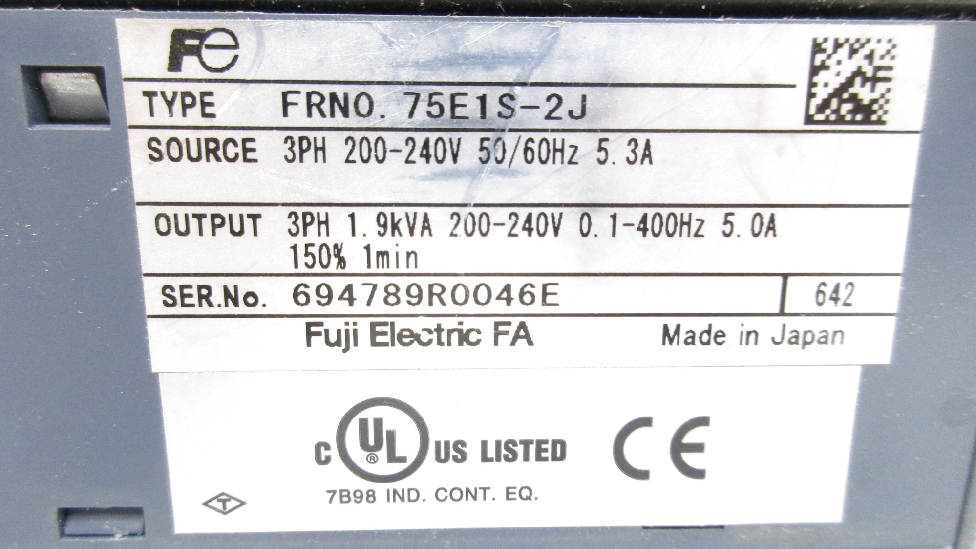 FUJI ELECTRIC FRNO.75E1S-2J NSNP