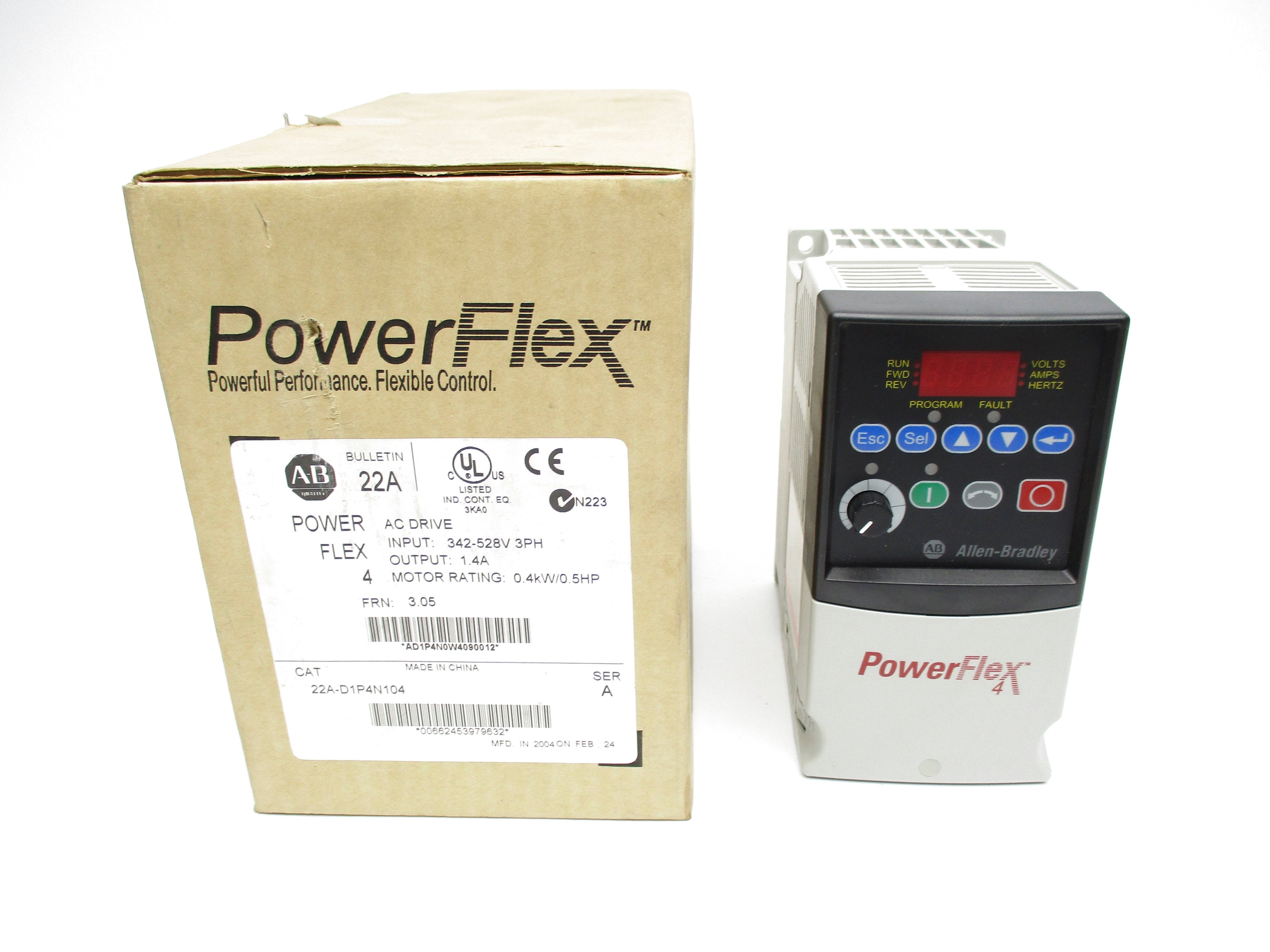 ALLEN BRADLEY 22A-D1P4N104 SER. A F/W 3.05  (BR/WH) NSMP