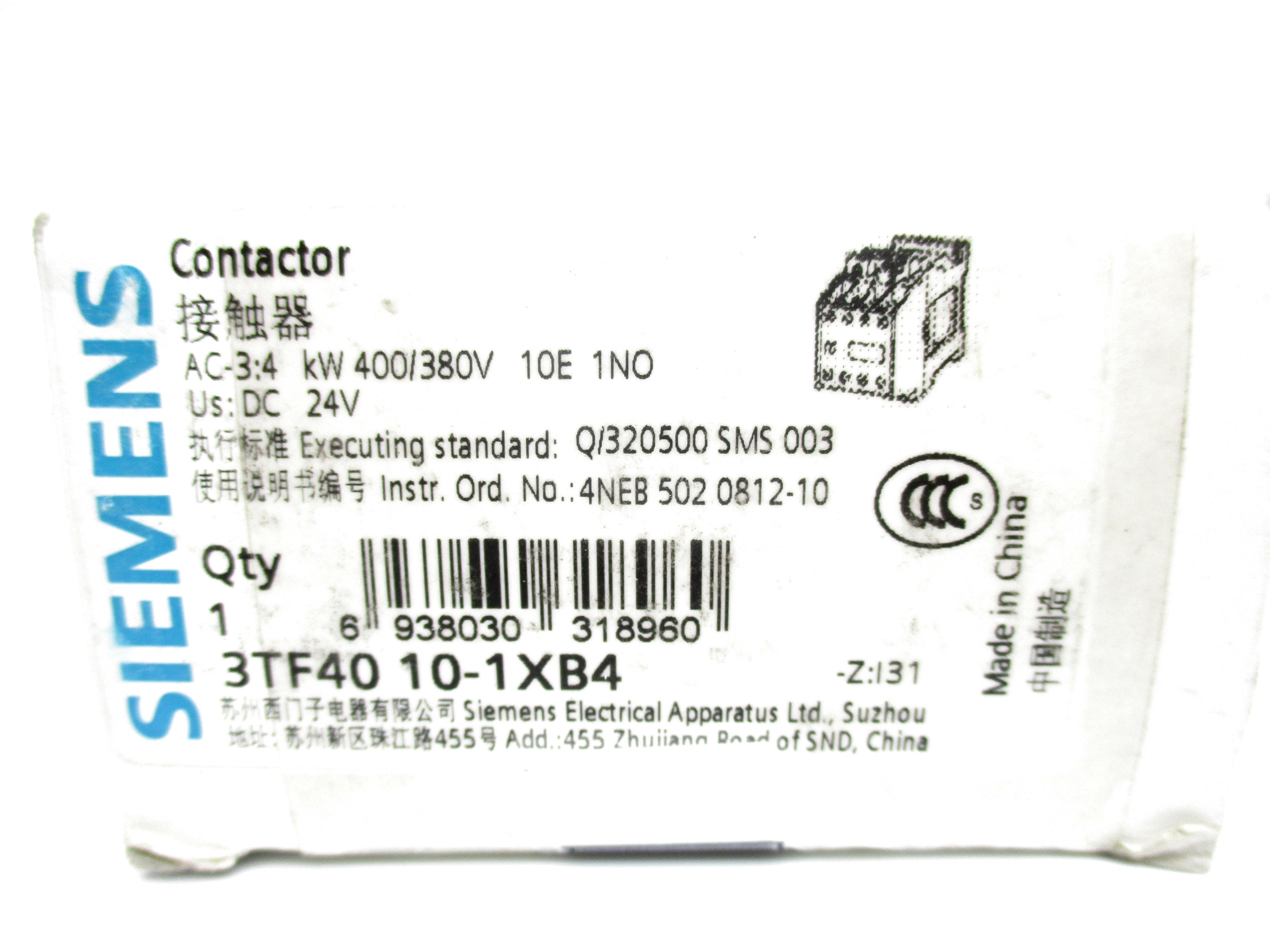 SIEMENS 3TF4010-1XB4 24VDC NSMP