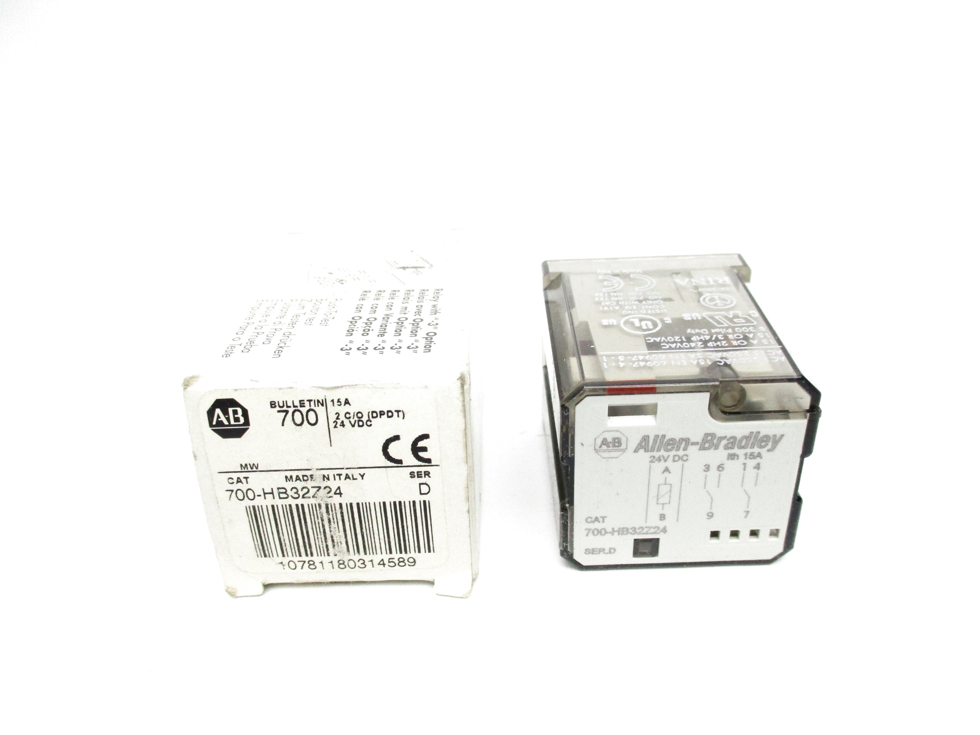 ALLEN BRADLEY 700-HB32Z24 SER. D 24VDC 15A (WH) NSMP