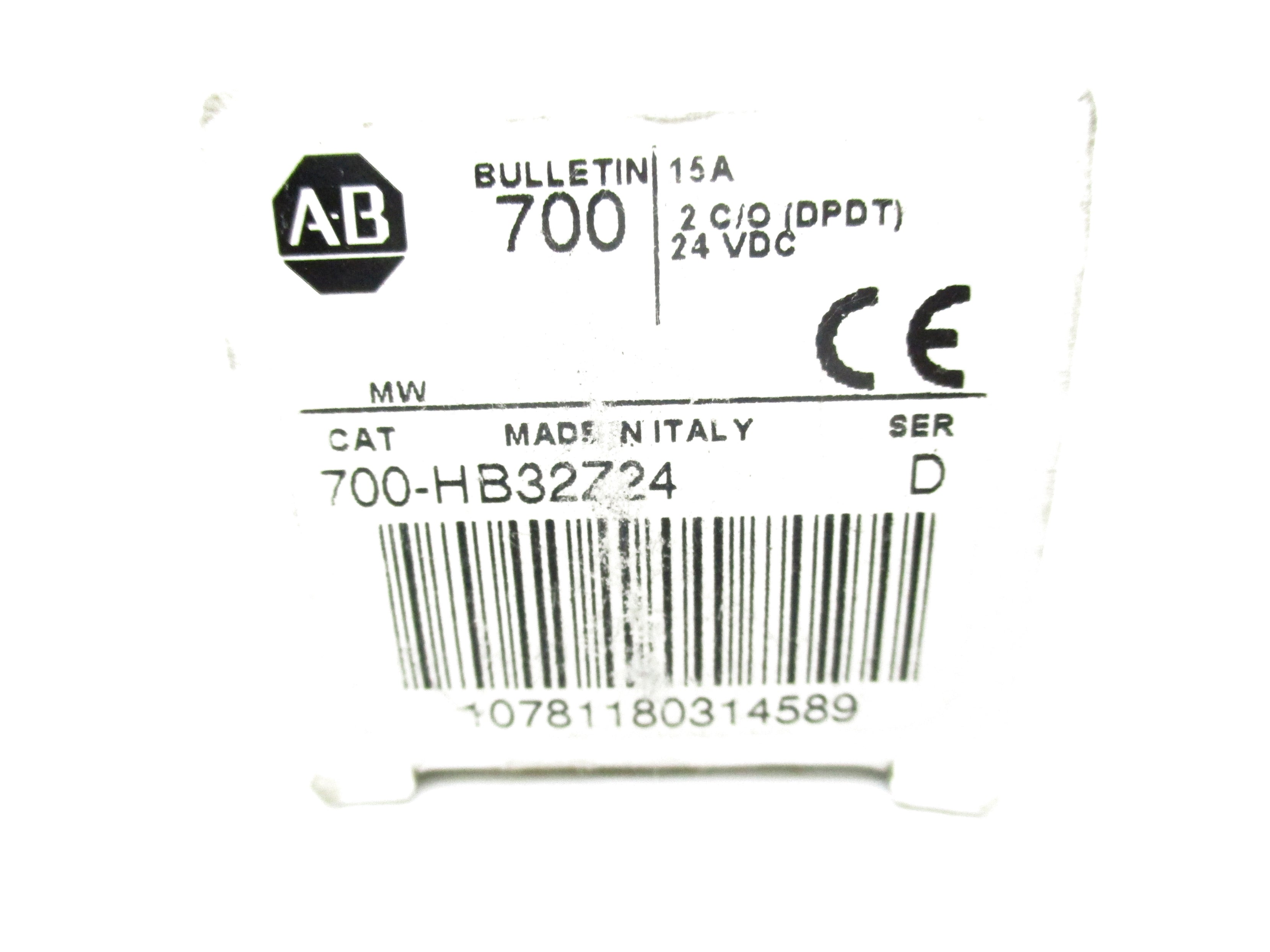 ALLEN BRADLEY 700-HB32Z24 SER. D 24VDC 15A (WH) NSMP