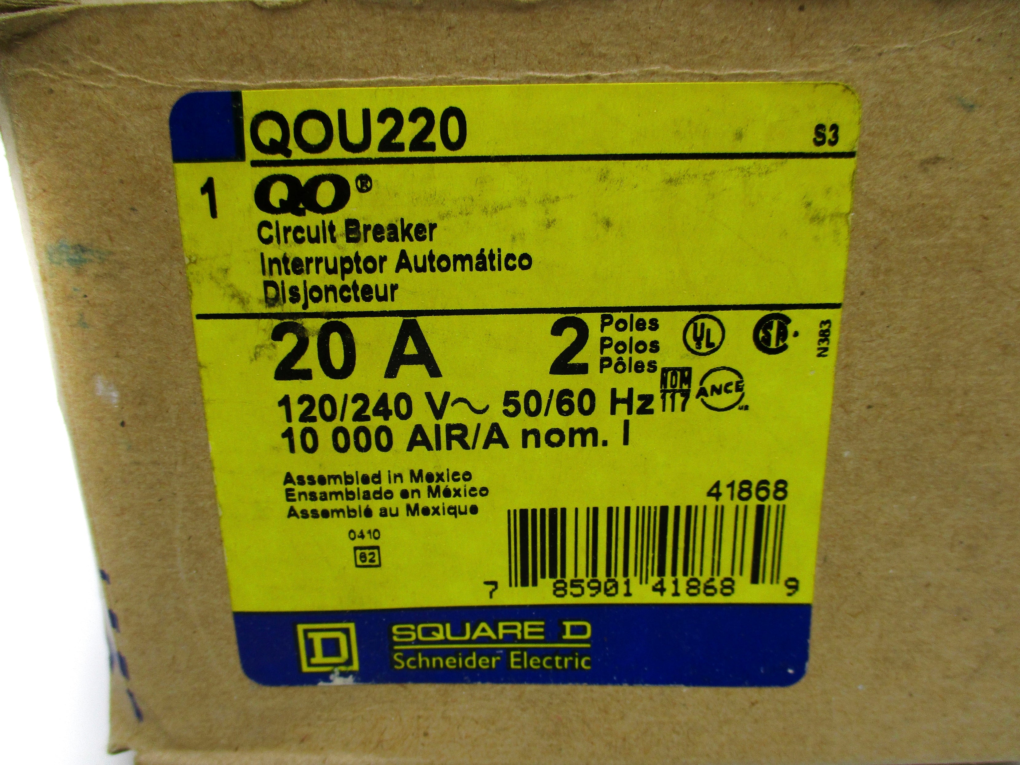 SQUARE D QOU220 SER. 3 20A 120/240V NSMP