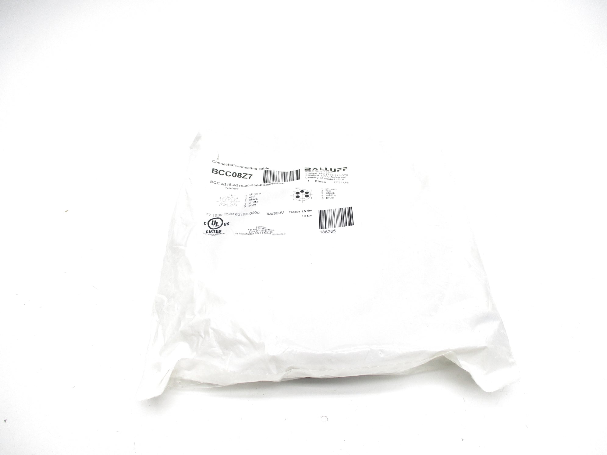 BALLUFF BCCA315-A315-30-330-PS85N6-020 NSMP
