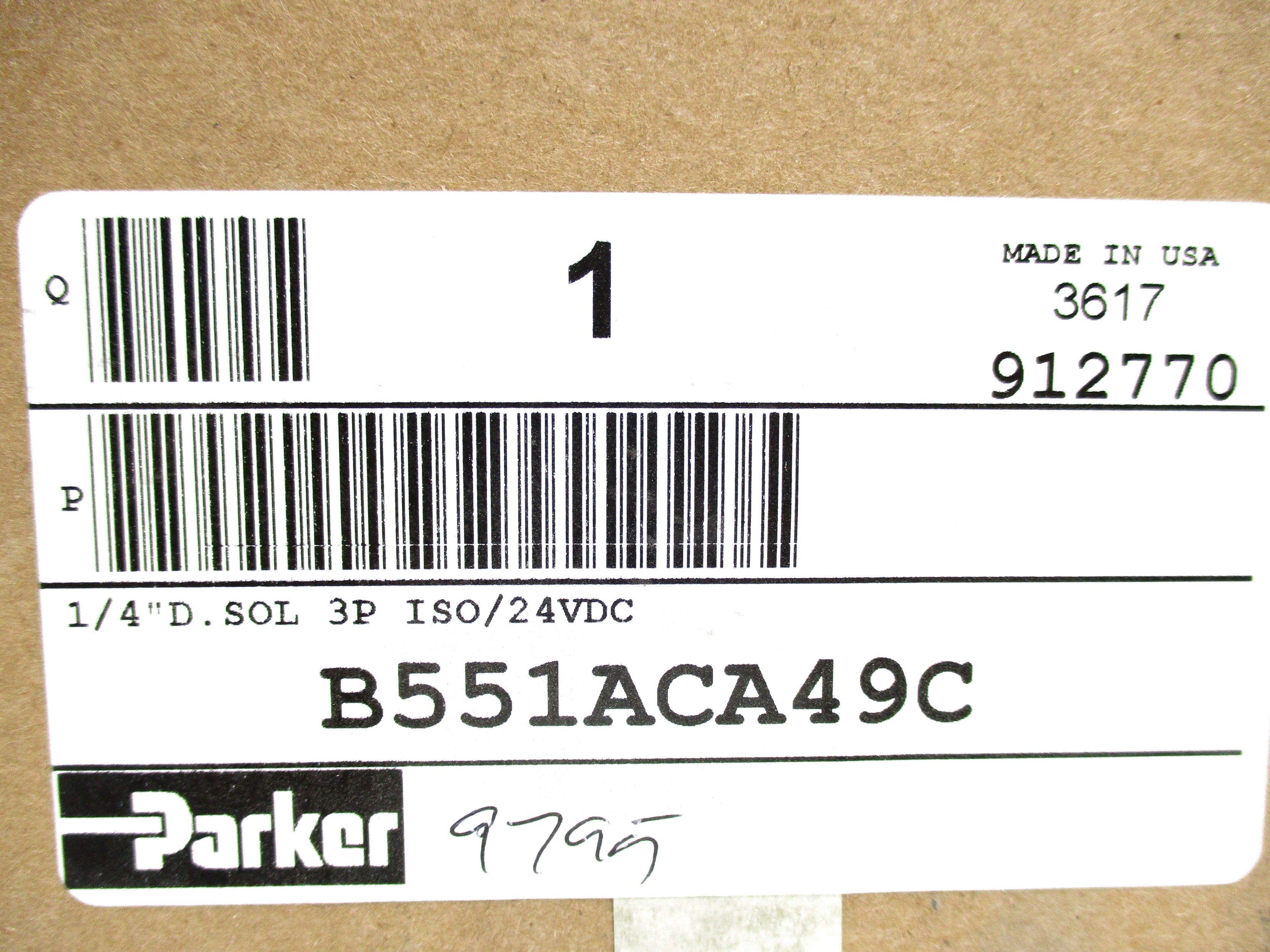 PARKER B551ACA49C 24VDC 145PSI NSMP