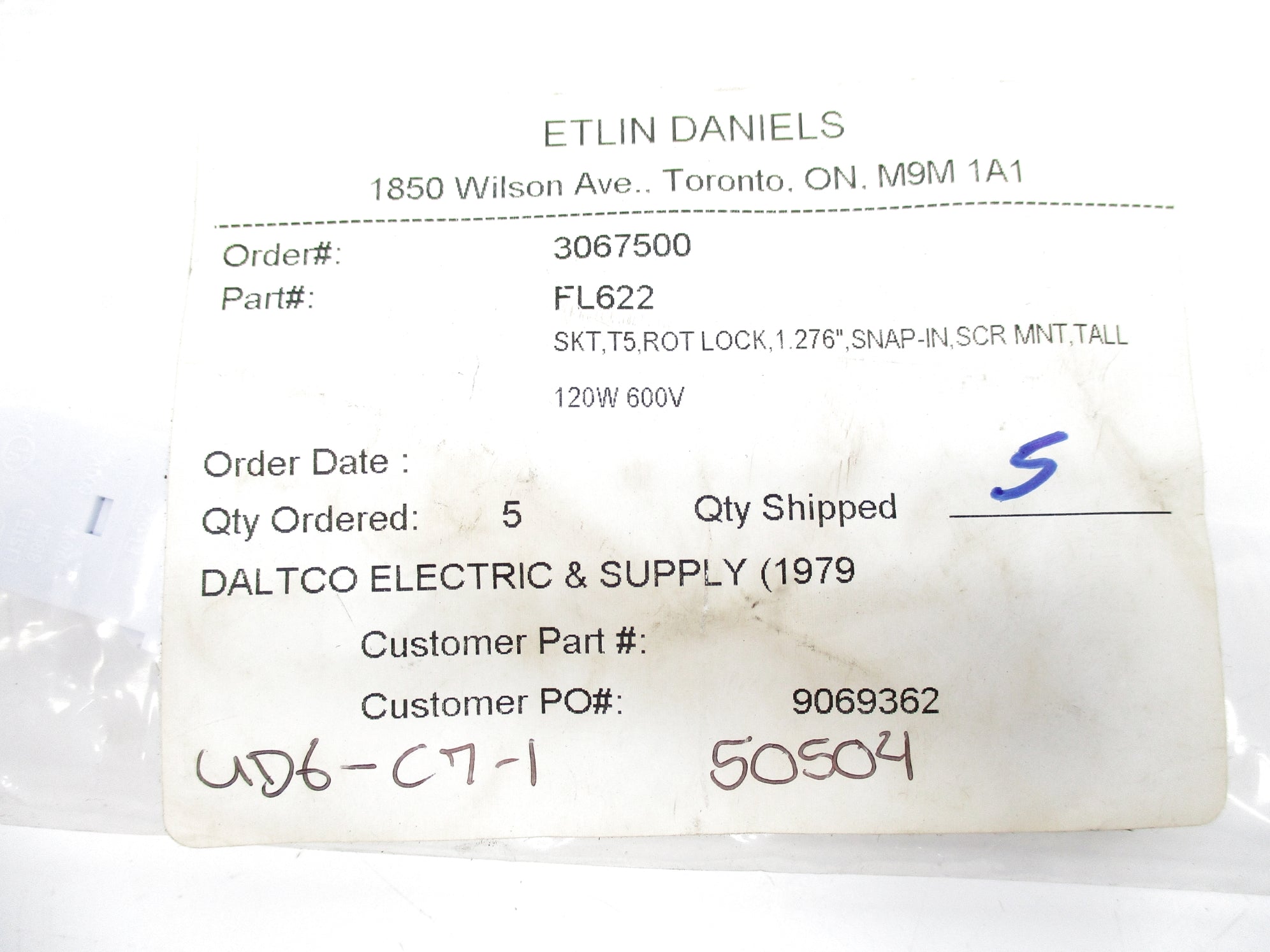 ETLIN DANIELS FL622 (PKG OF 5) NSMP