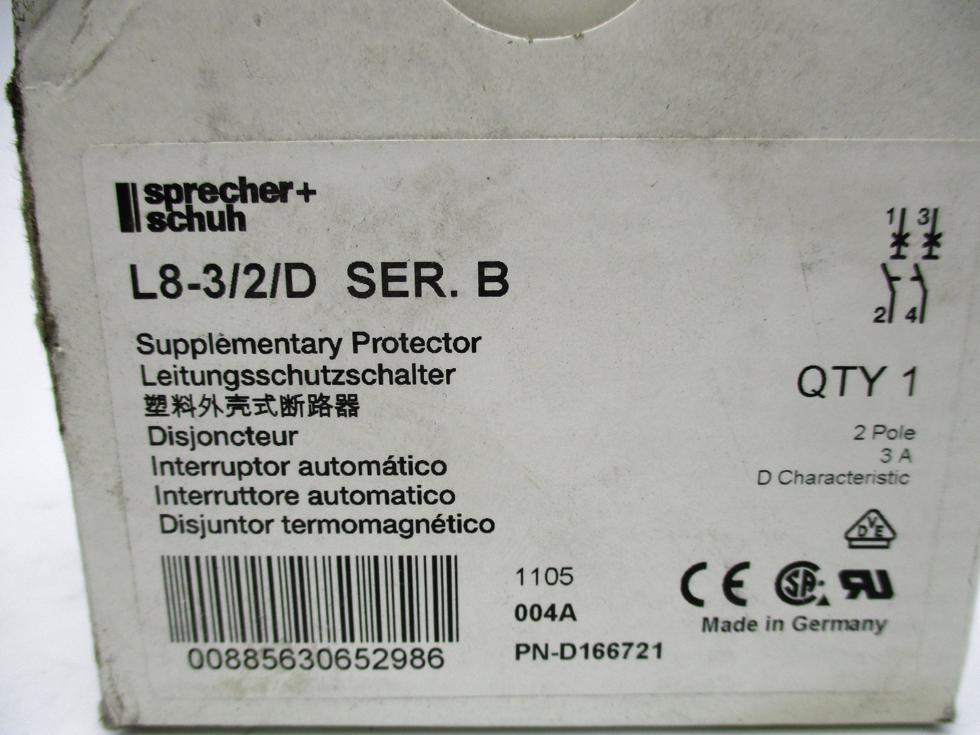 SPRECHER+SCHUH L8-3/2/D SER. B 3A 277V NSMP