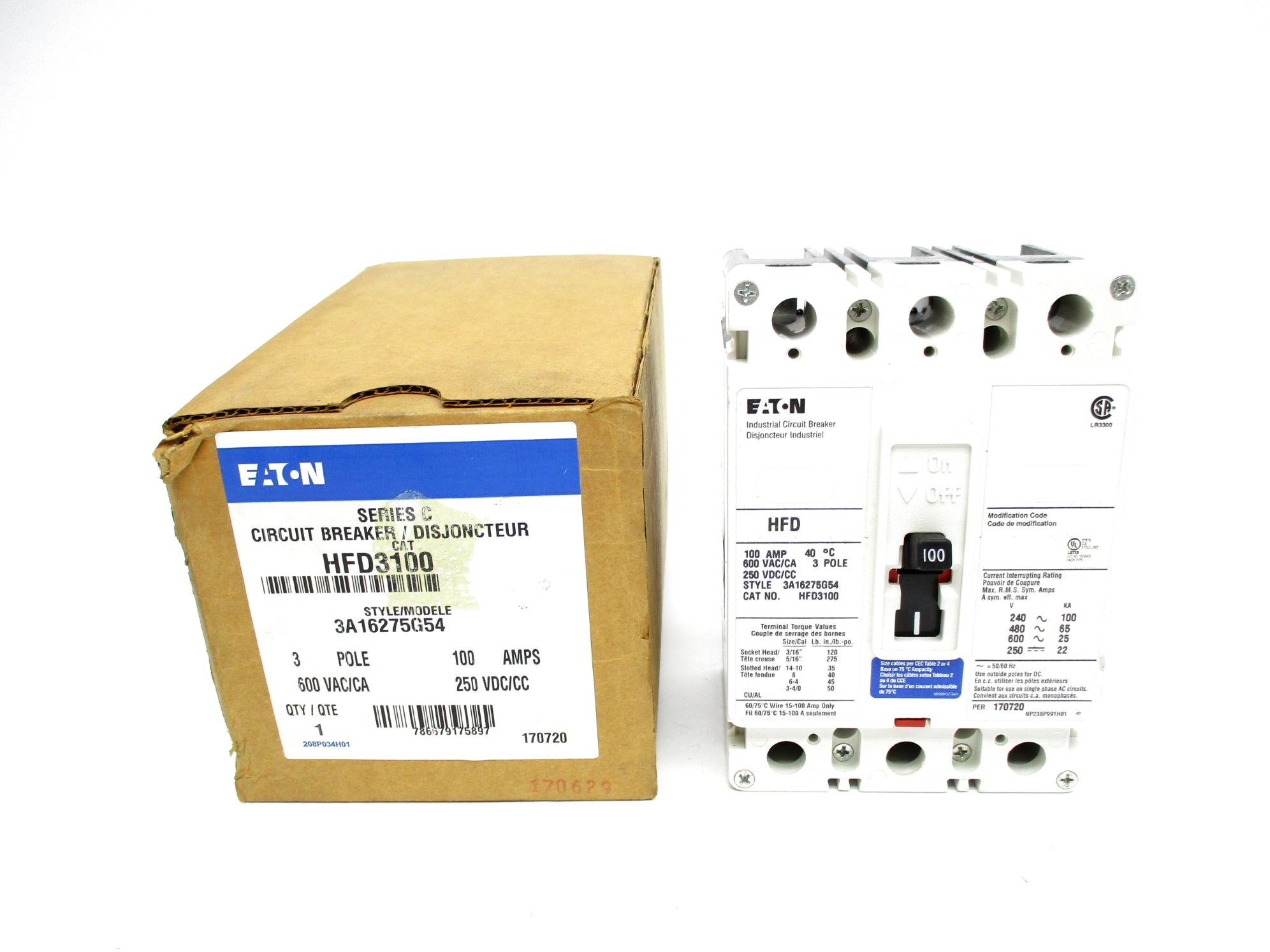 EATON HFD3100 SER. C 100A 600VAC NSMP