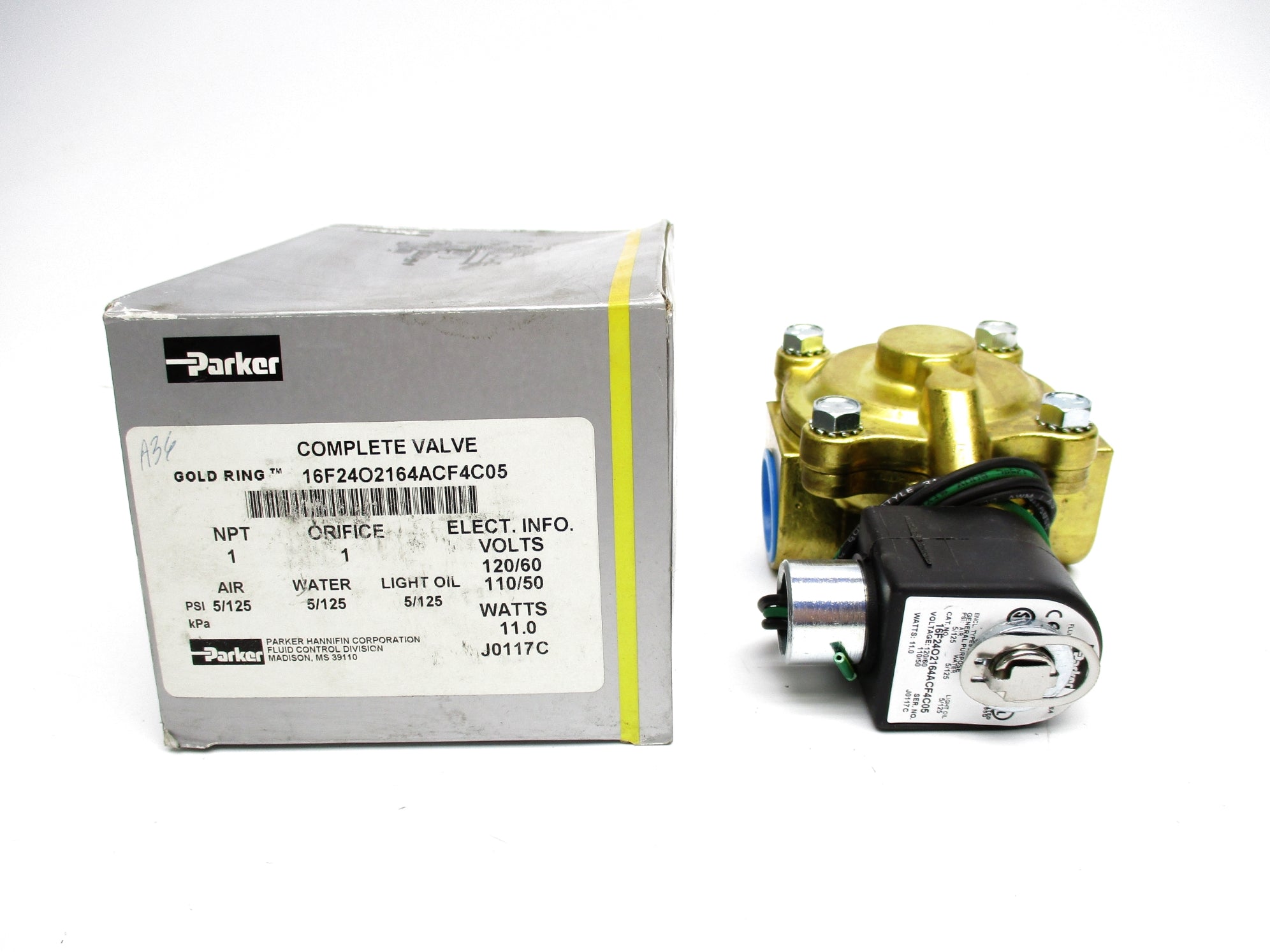 PARKER 16F24O2164ACF4C05 5/125PSI 110/120V NSMP
