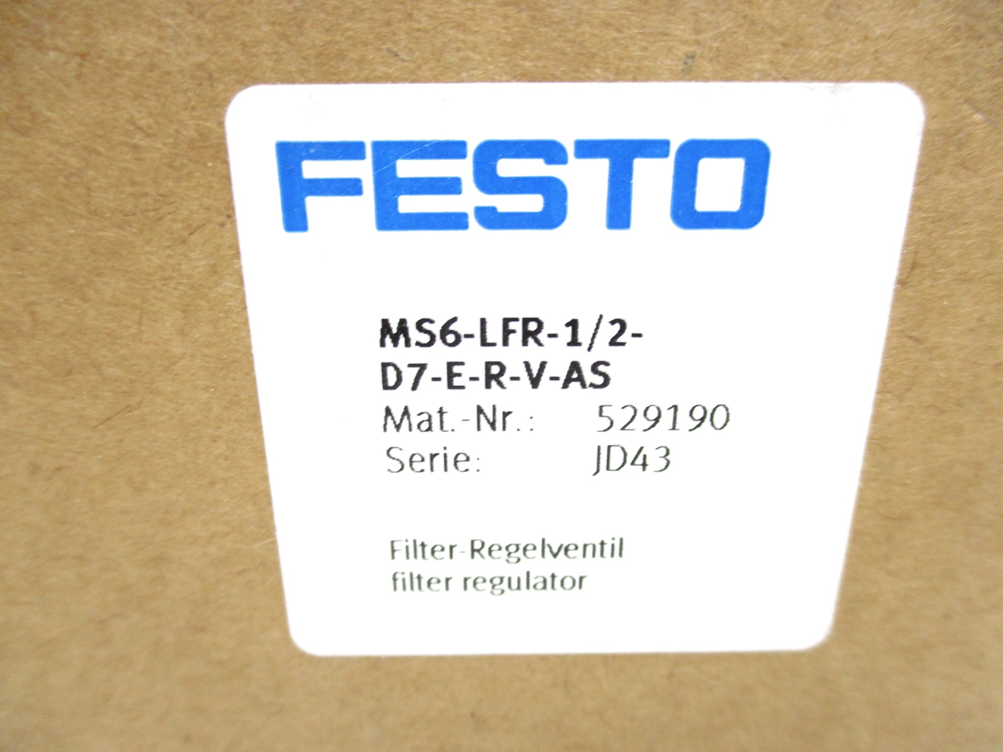 FESTO MS6-LFR-1/2-D7-E-R-V-AS 180PSI NSMP