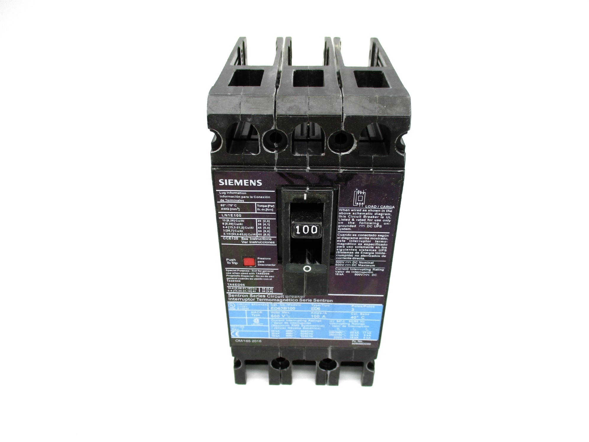 SIEMENS ED63B100 600V 100A NSMP