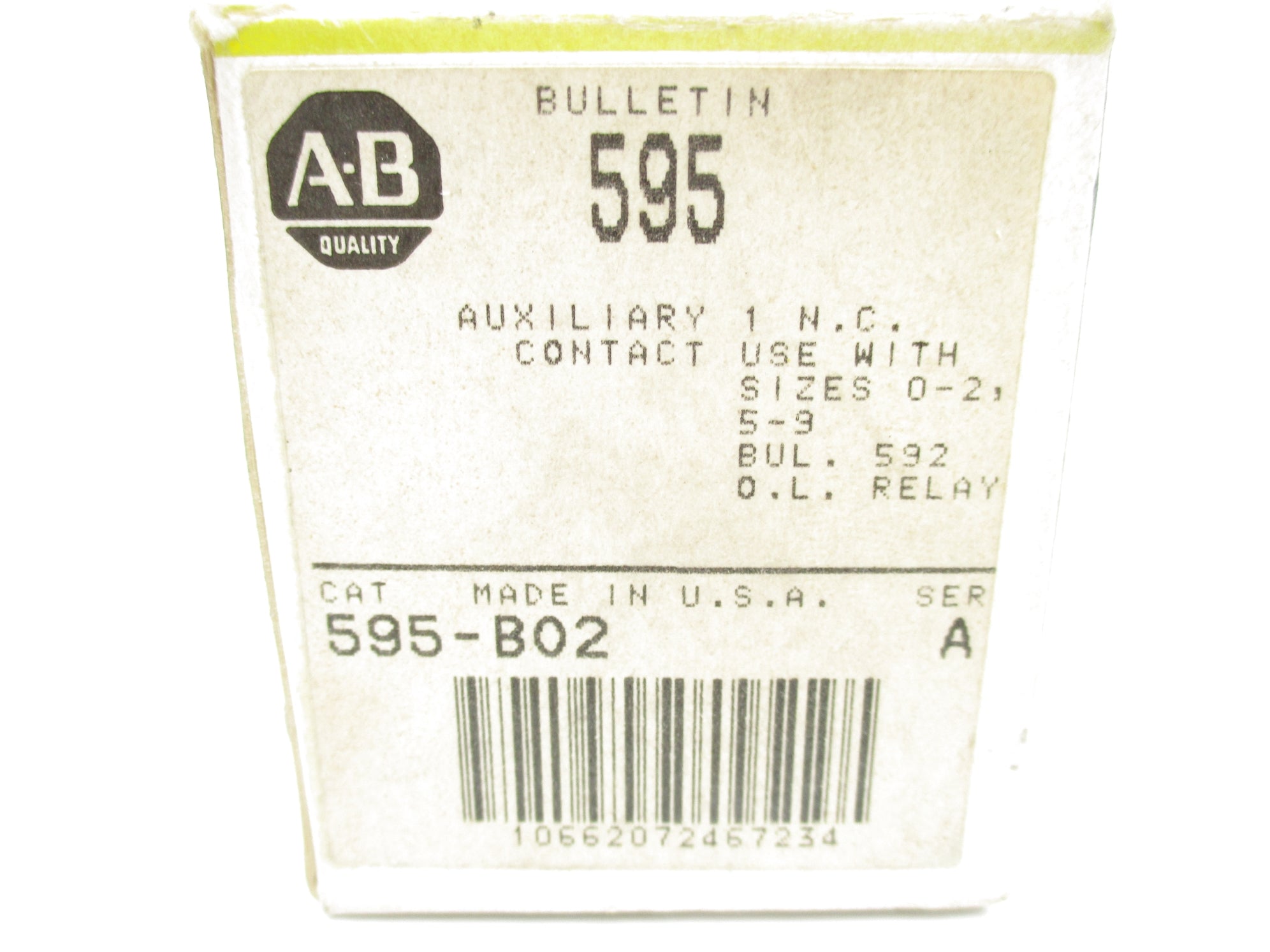 INDUSTRIAL SPARE PART 595-B02 SER. A (BK/YL) NSMP