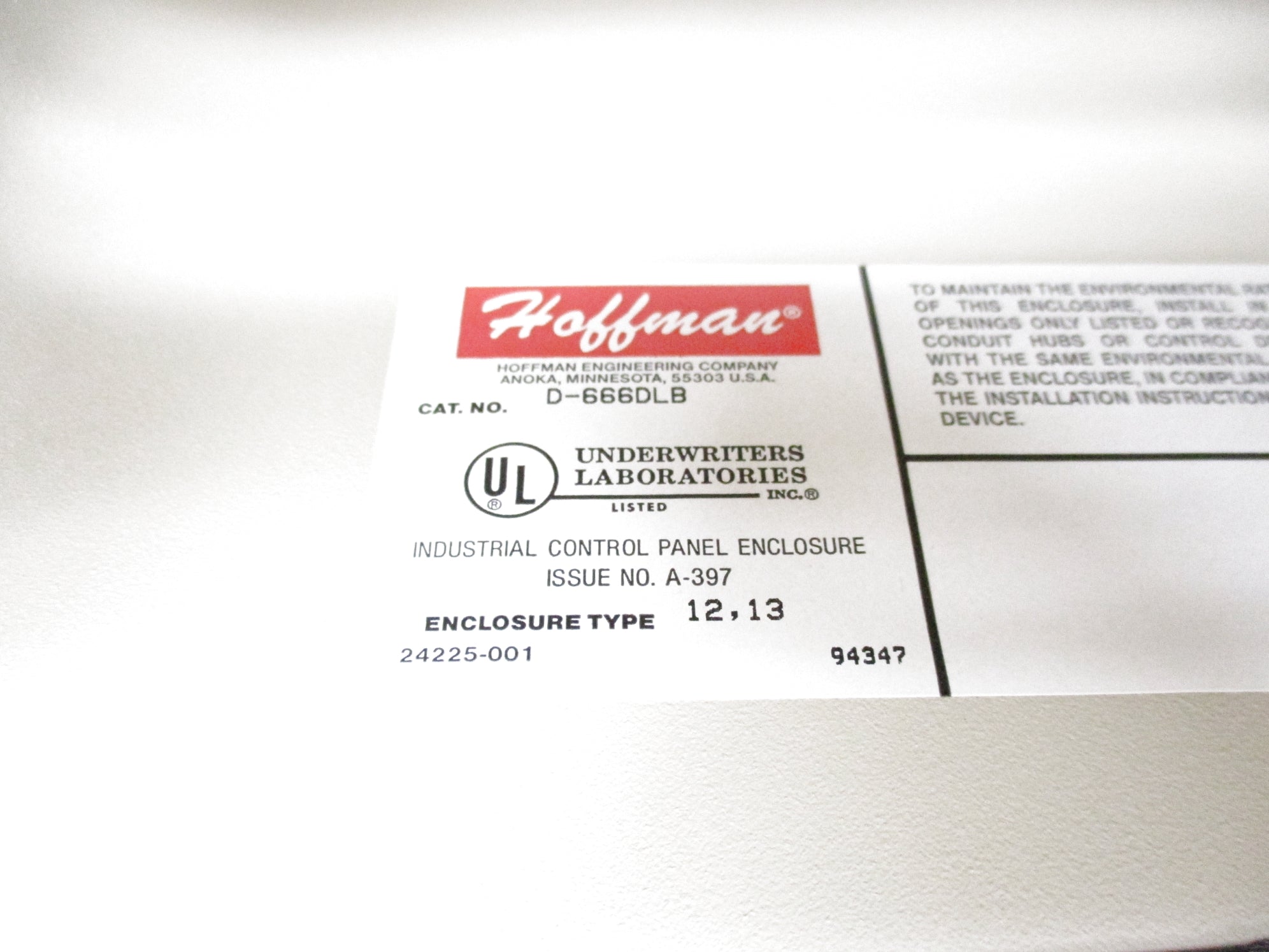 HOFFMAN D-666DLB NSNP