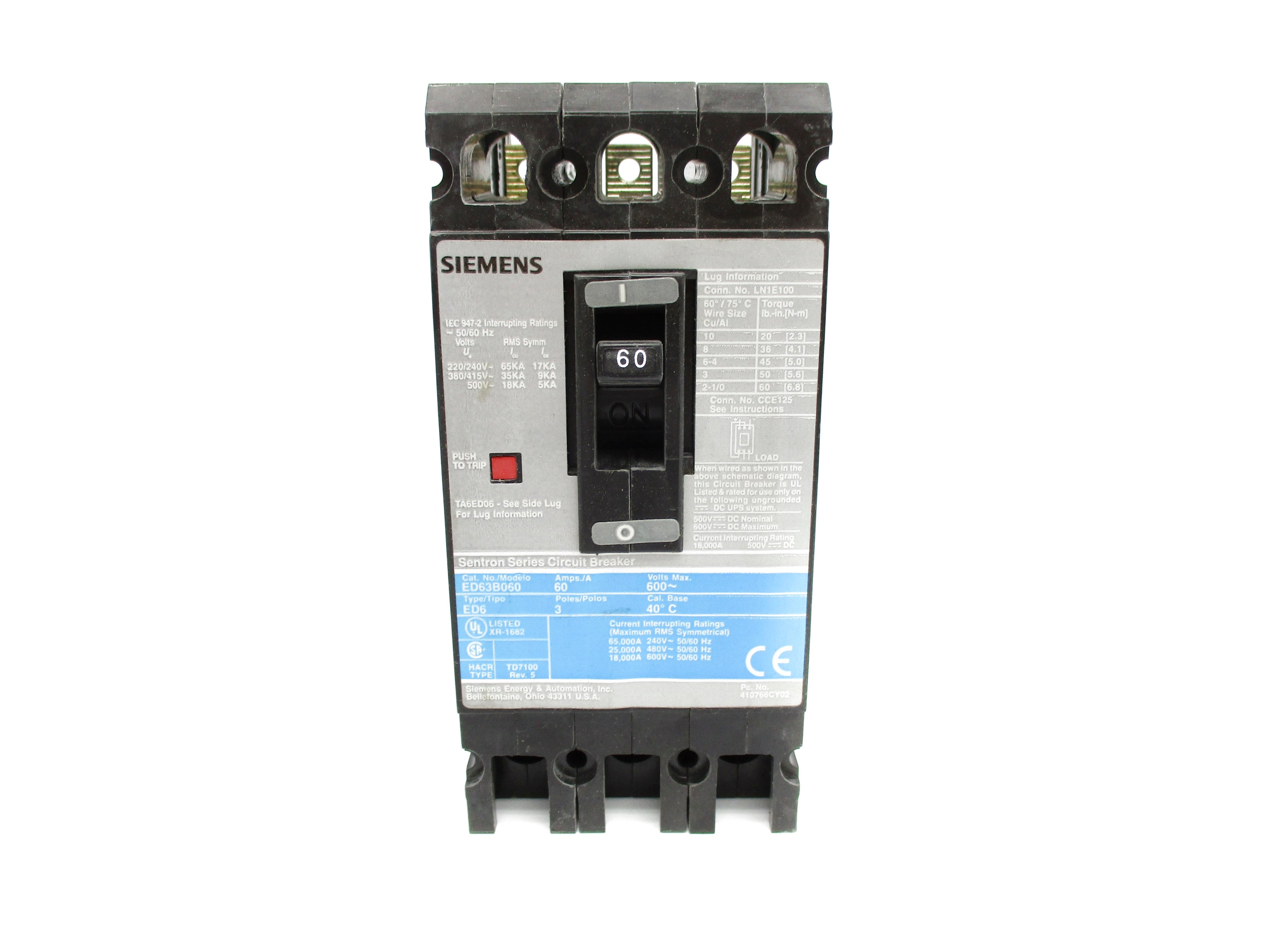 SIEMENS ED63B060 600V 60A NSNP