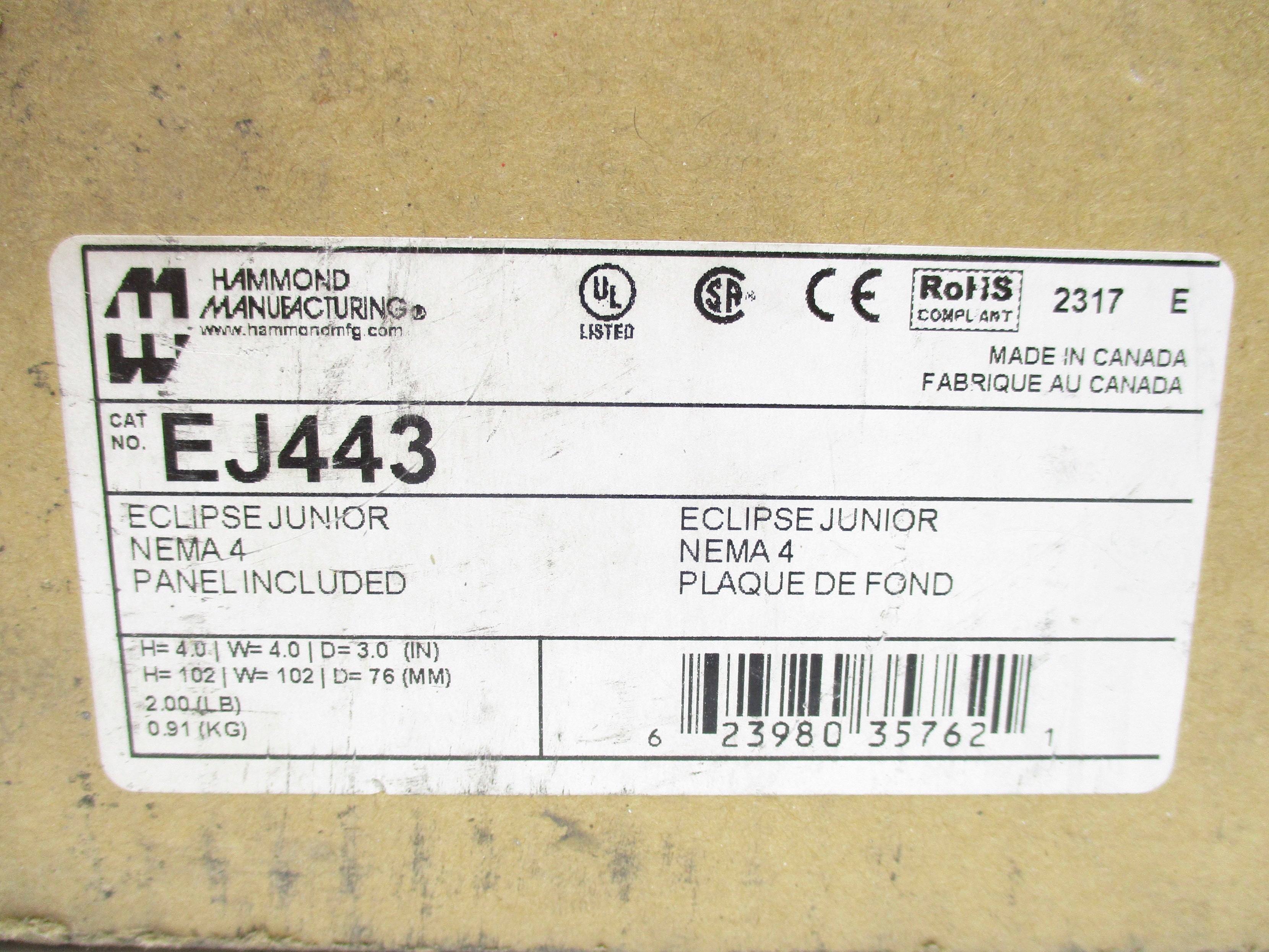 HAMMOND MANUFACTURING EJ443 NSFS