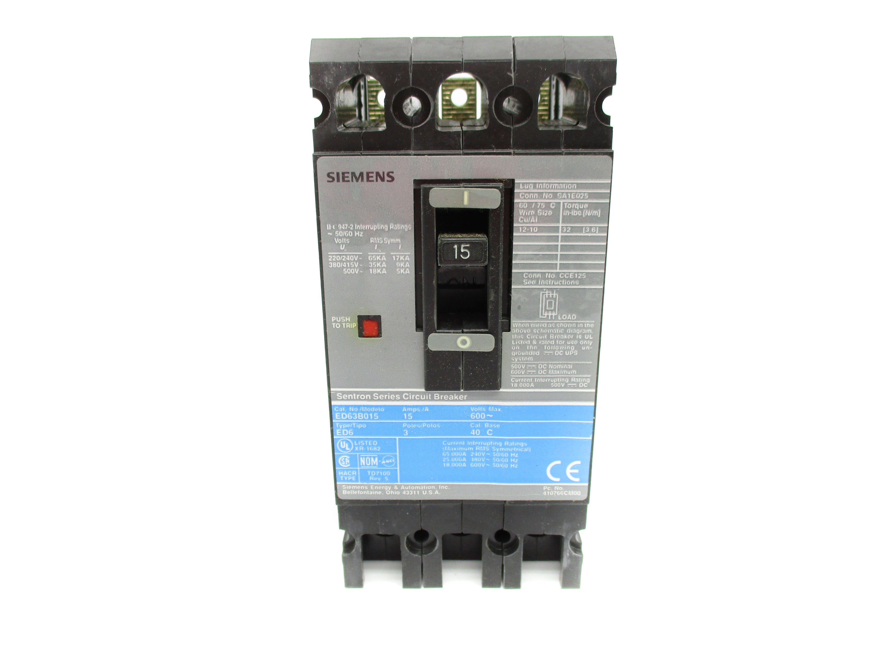 SIEMENS ED63B015 600V 15A NSNP