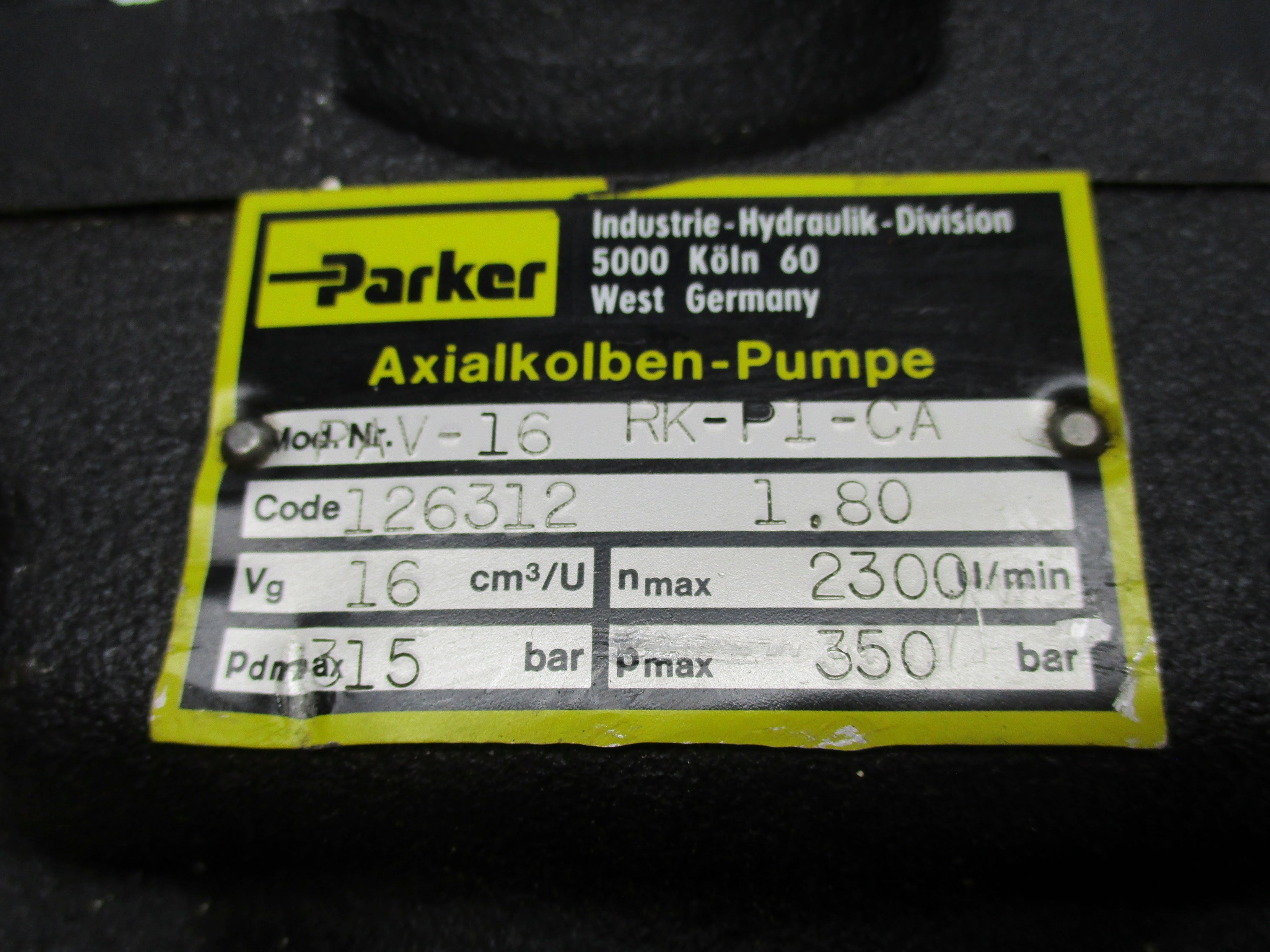 PARKER PAV-16-RK-P1-CA UNMP