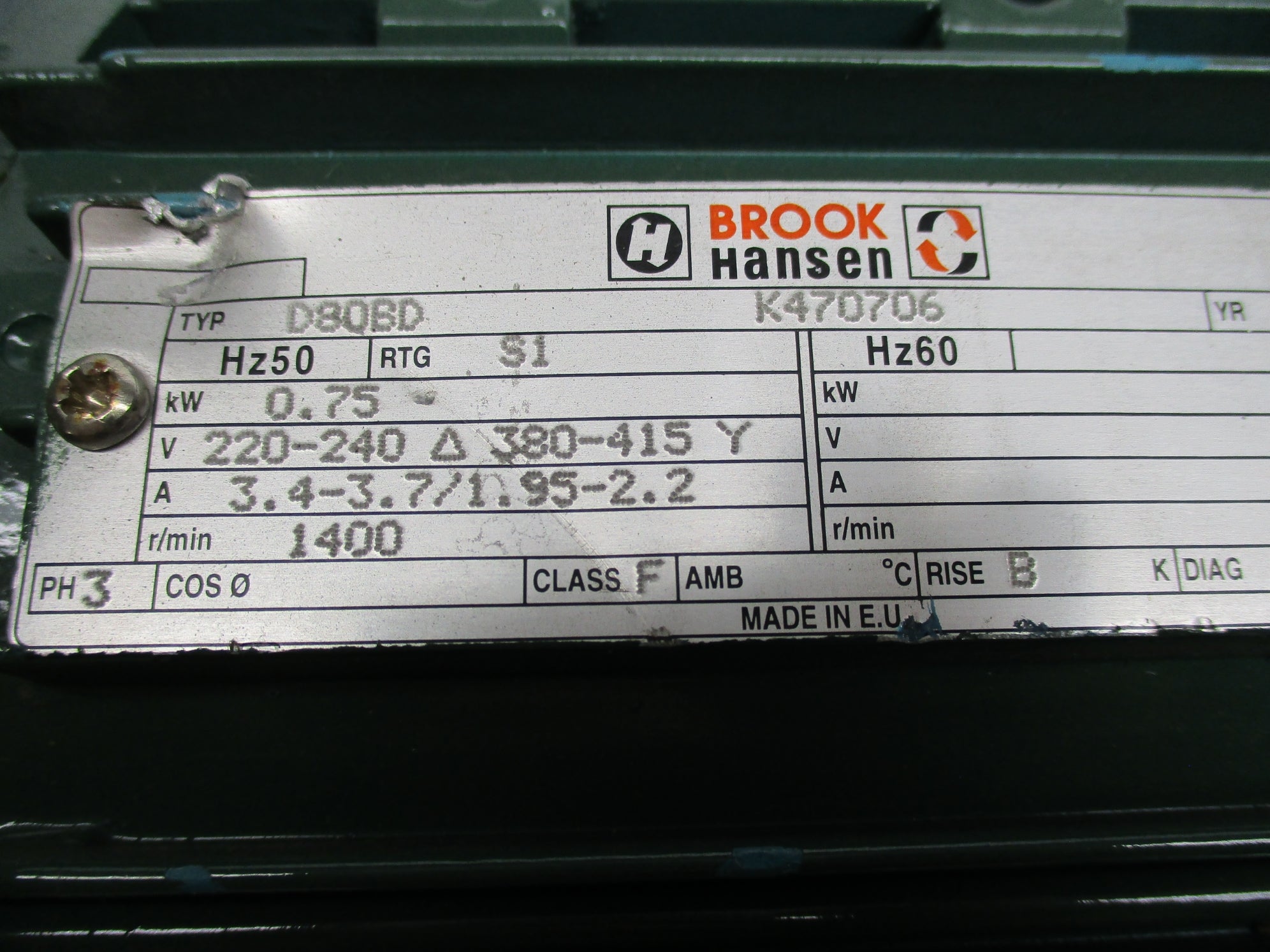 BROOK HANSEN D80BDK470706 UNMP