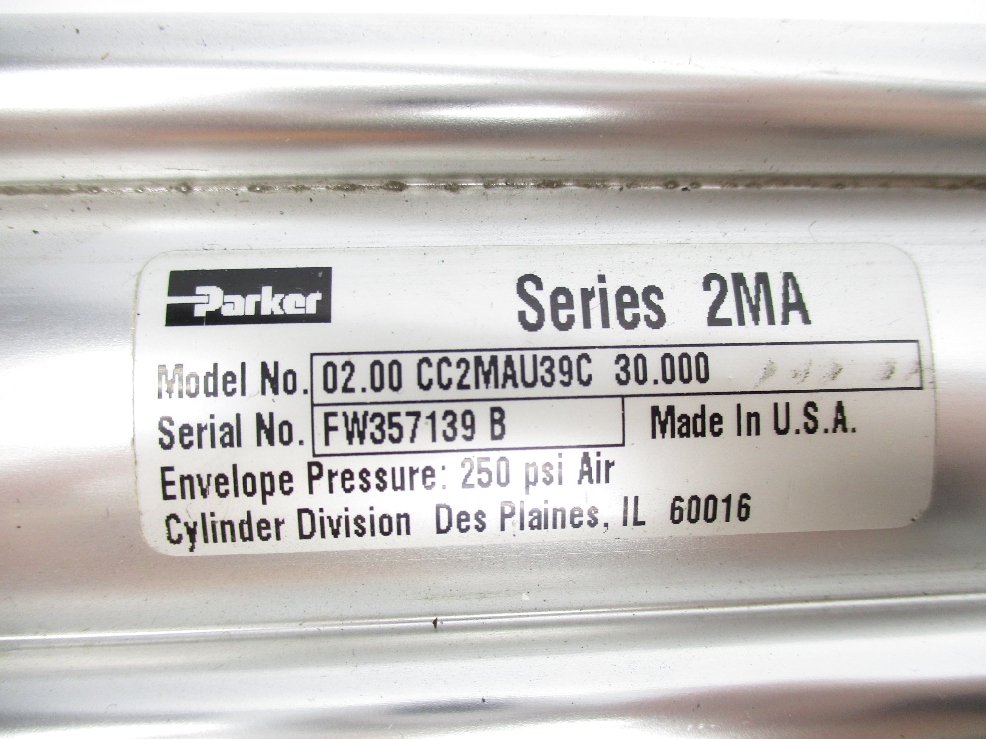 PARKER 02.00CC2MAU39C30.000 250PSI NSNP