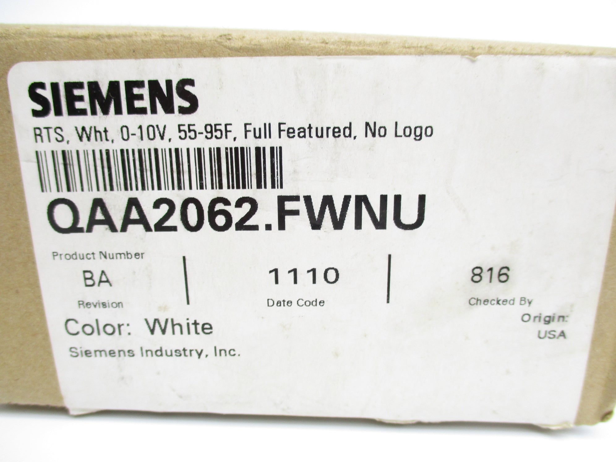 SIEMENS QAA2062.FWNU NSMP