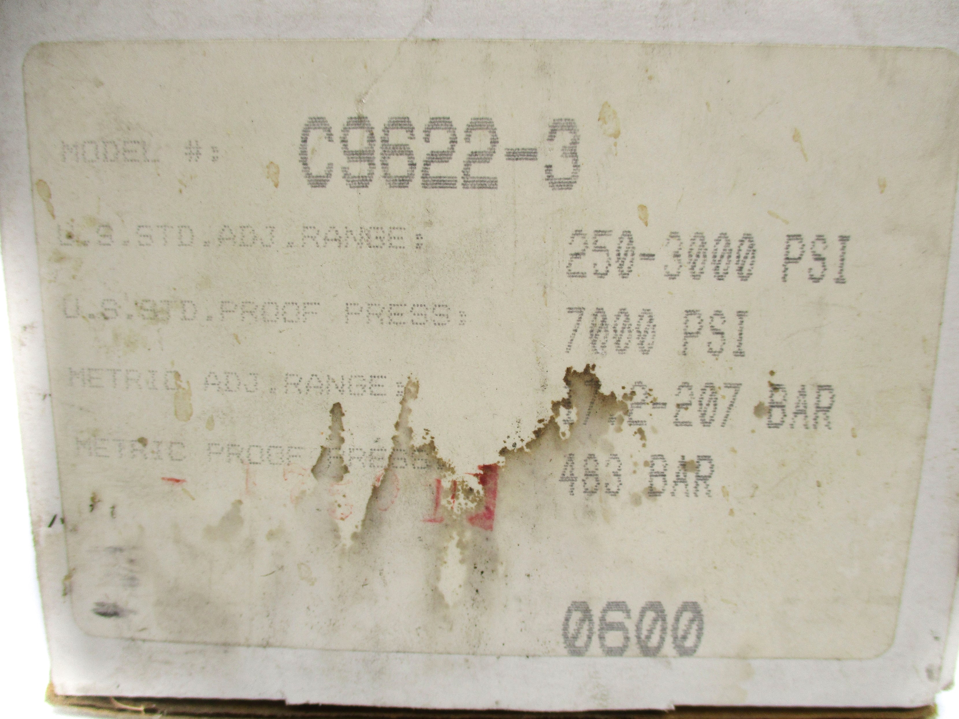 BARKSDALE C9622-3 250-3000PSI NSMP