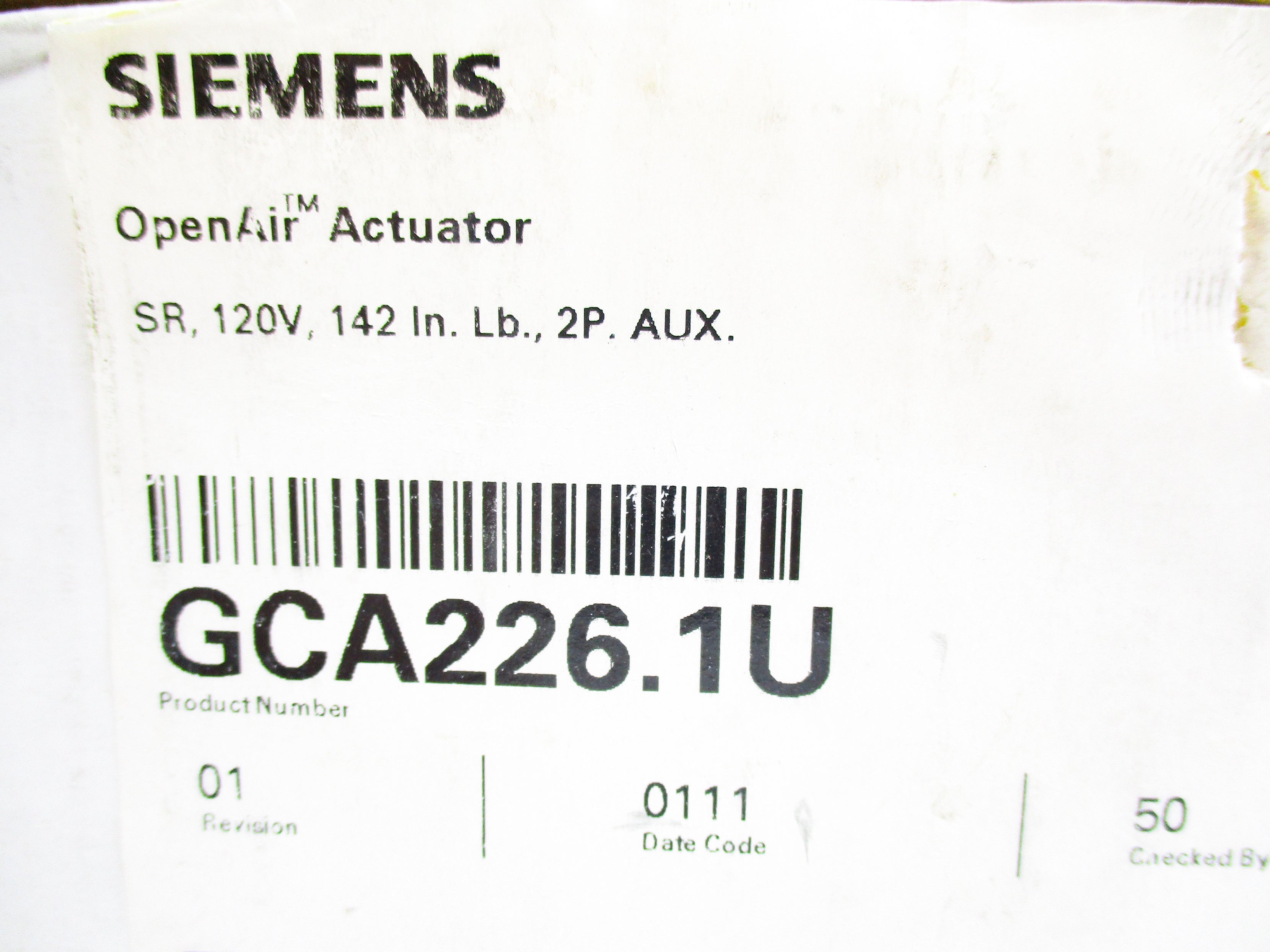 SIEMENS GCA226.1U NSMP