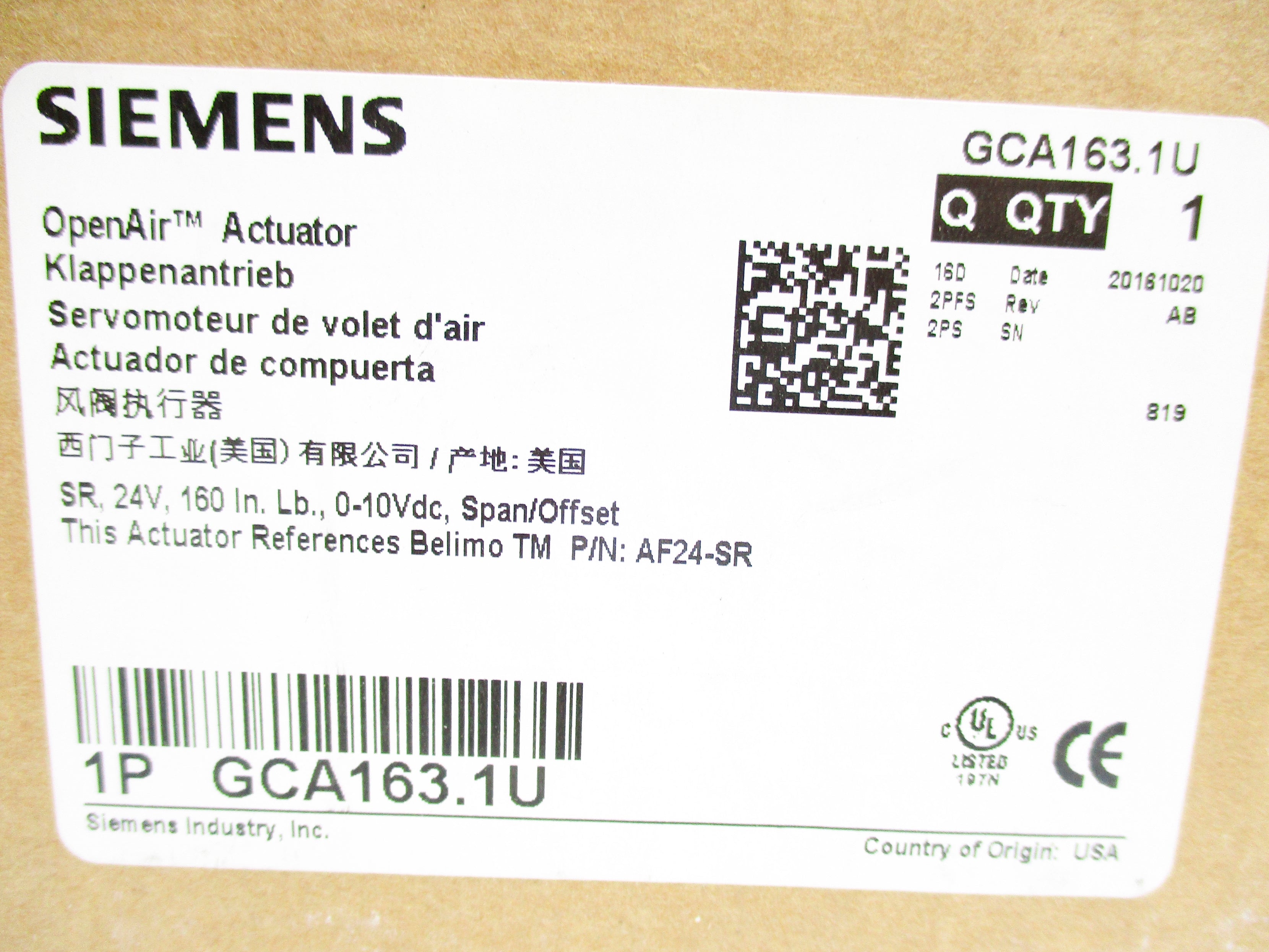 SIEMENS GCA163.1U NSMP