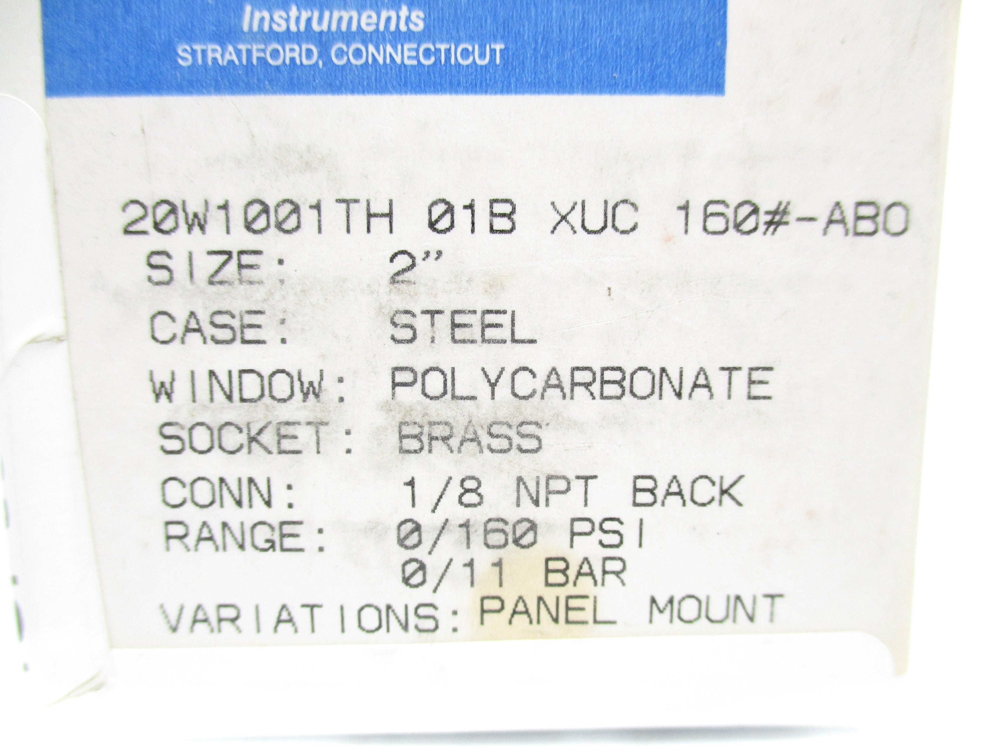 ASHCROFT 20W1001TH01BXUC160-ABO  0-160PSI NSMP