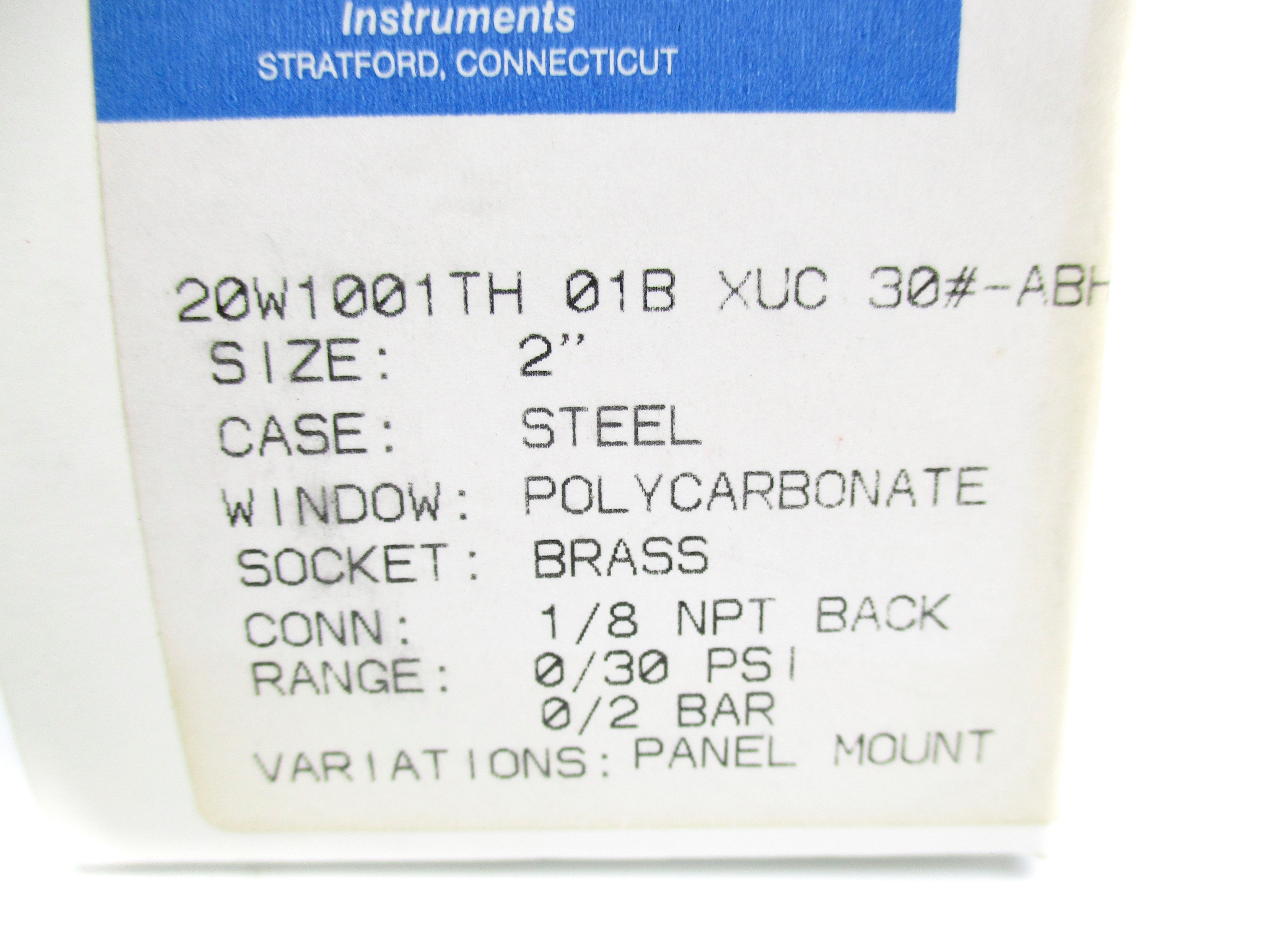 ASHCROFT 20W1001TH01BXUC30# 0-30PSI NSMP