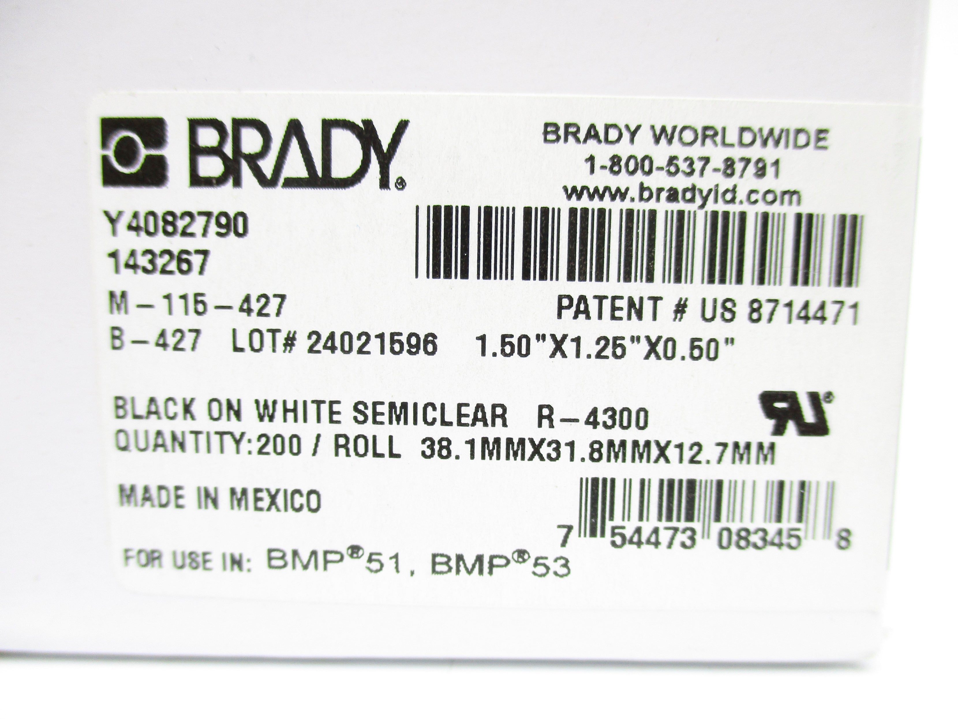 BRADY M-115-427 NSMP