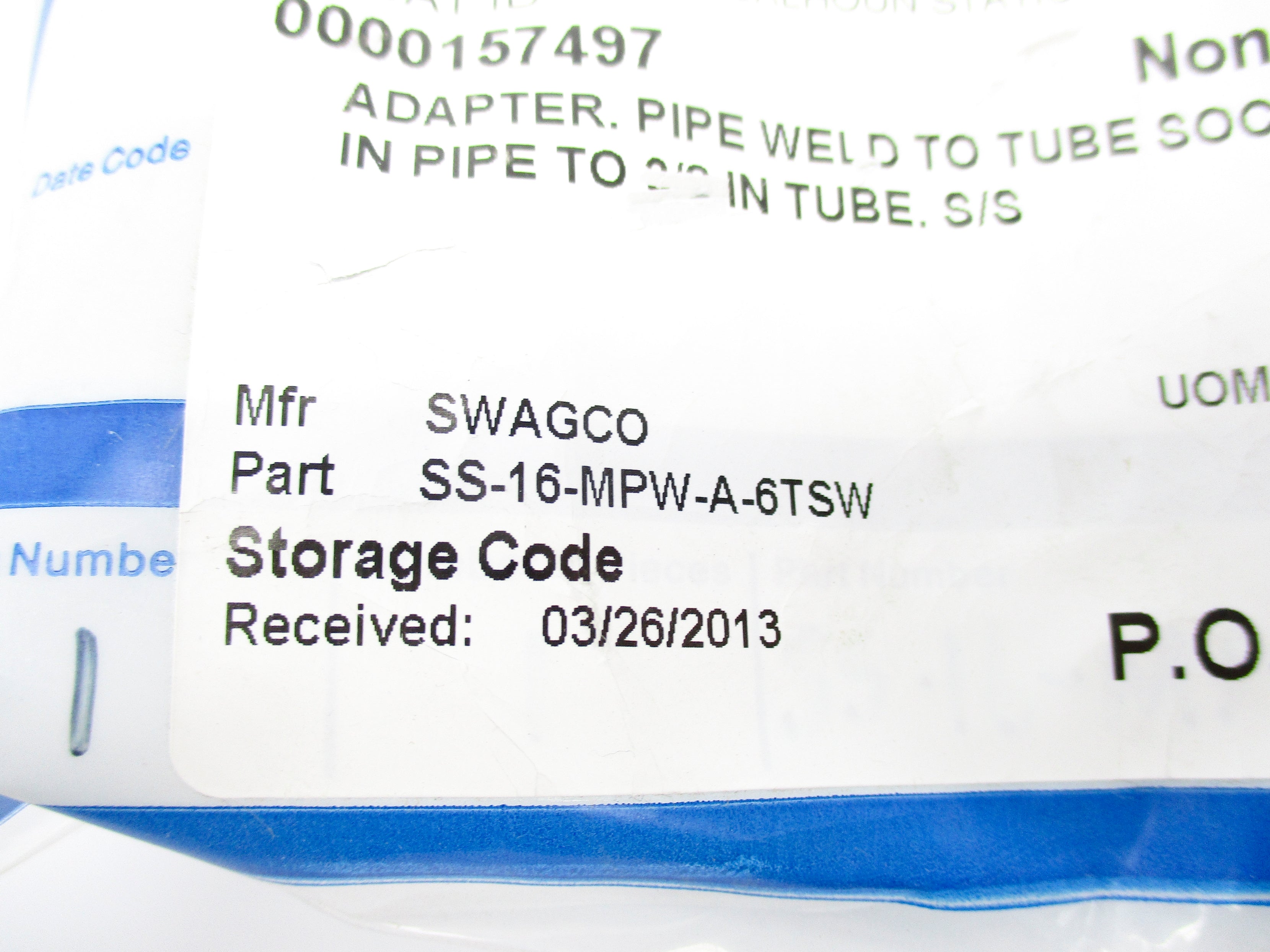 SWAGELOK SS-16-MPW-A-6TSW NSMP