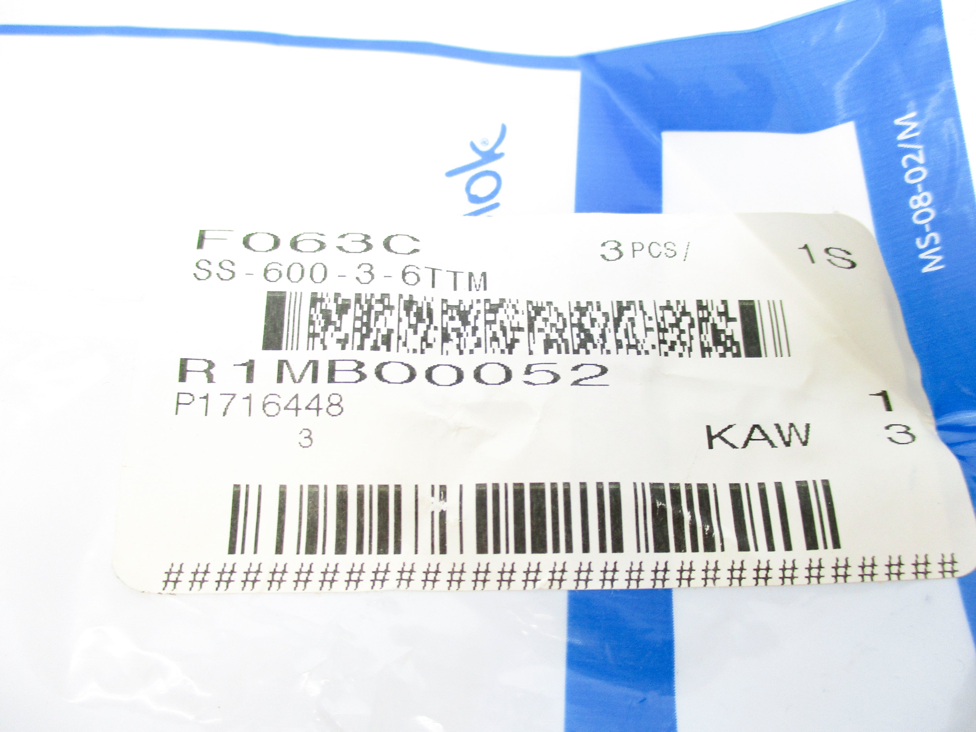 SWAGELOK SS-600-3-6TTM (PKG OF 3) NSMP