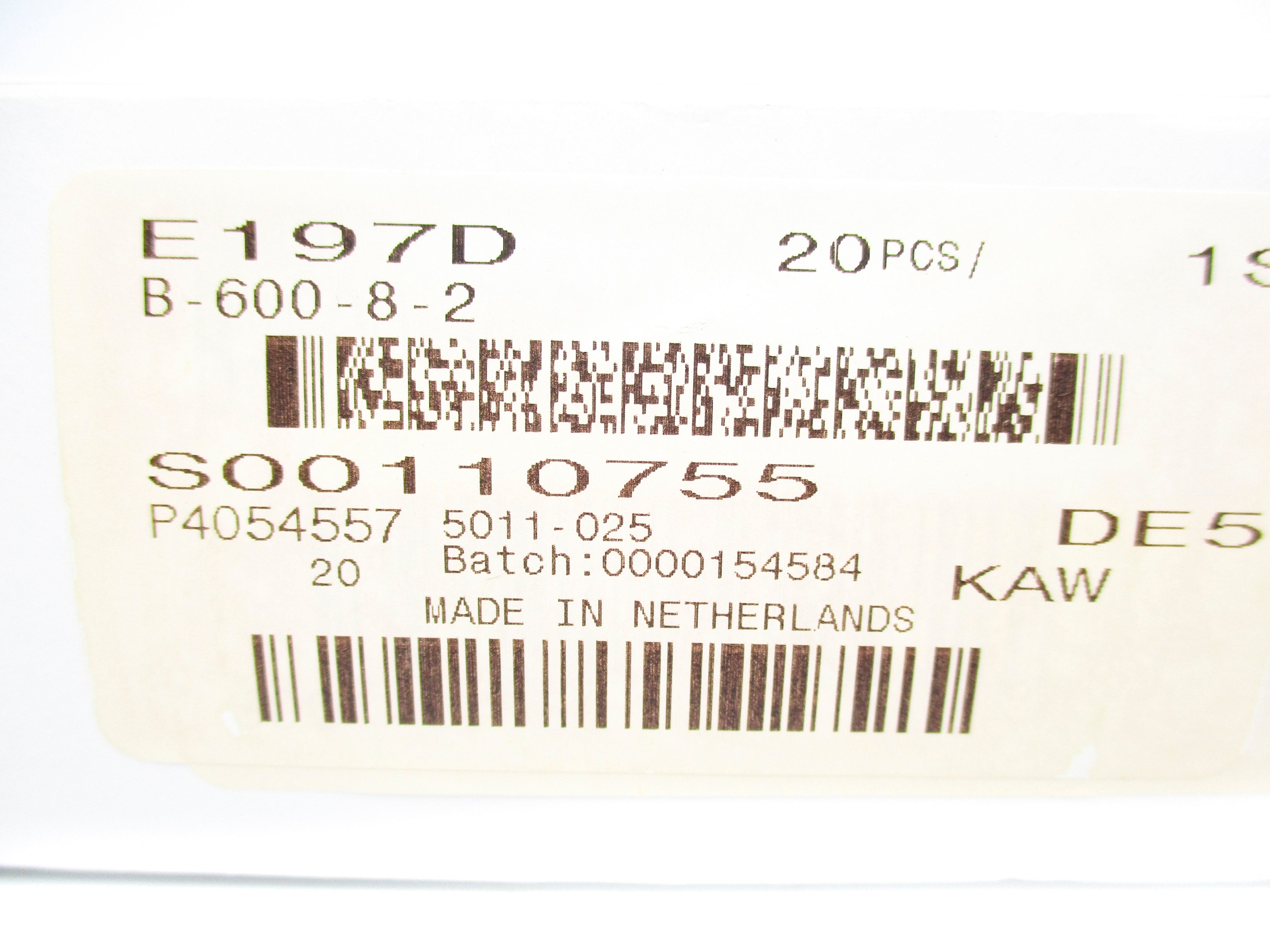 SWAGELOK B-600-8-2 (PKG OF 20) NSMP