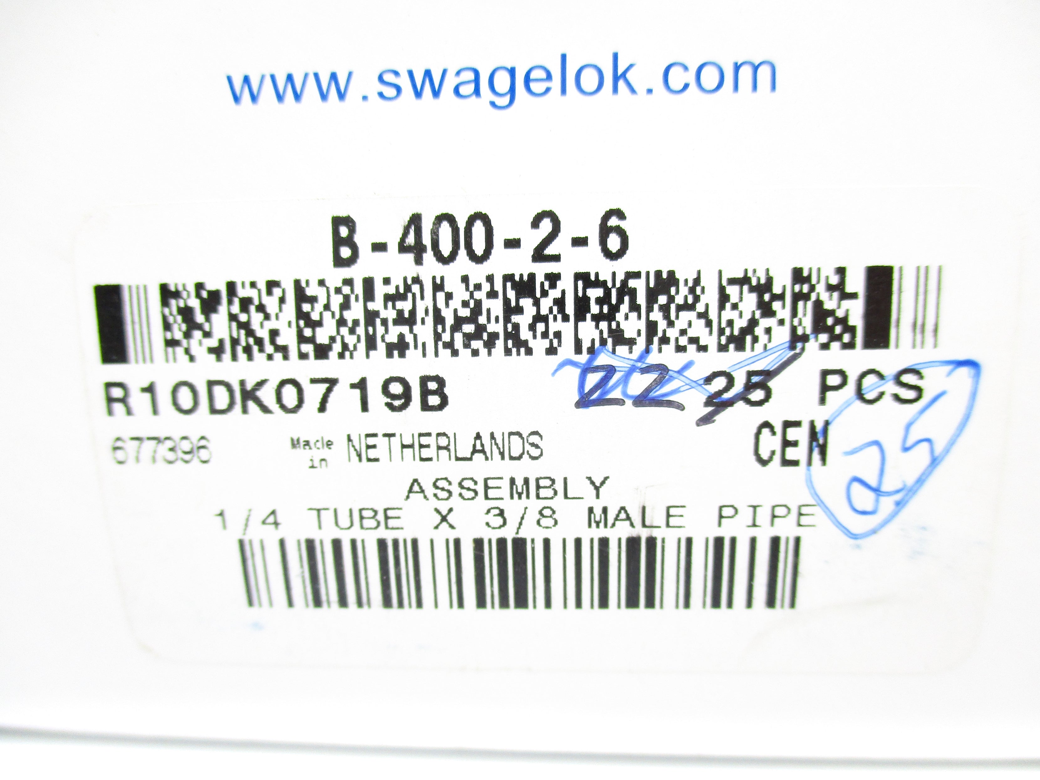 SWAGELOK B-400-2-6 (PKG OF 25) NSMP
