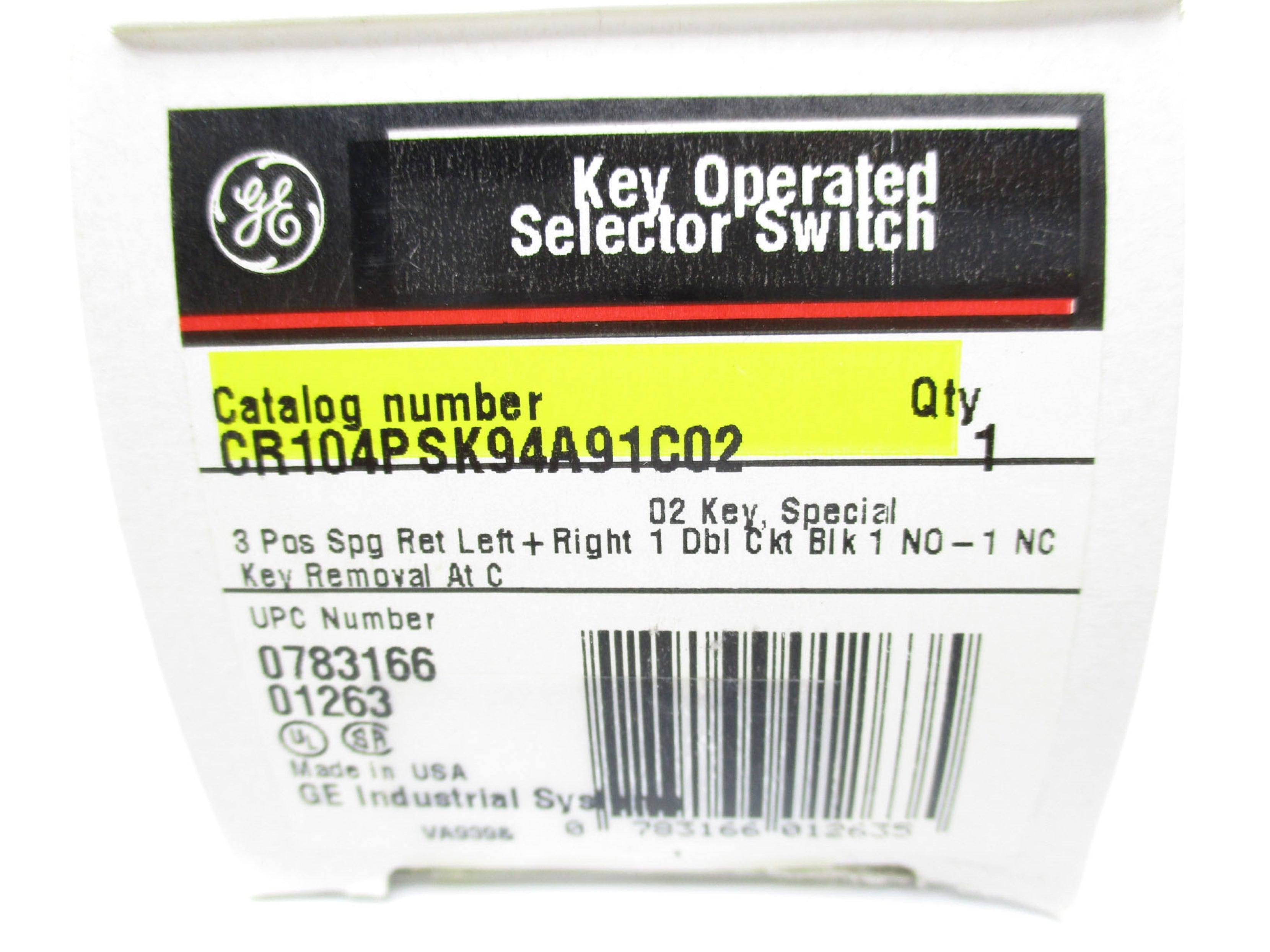 GENERAL ELECTRIC CR104PSK94A91C02 NSMP