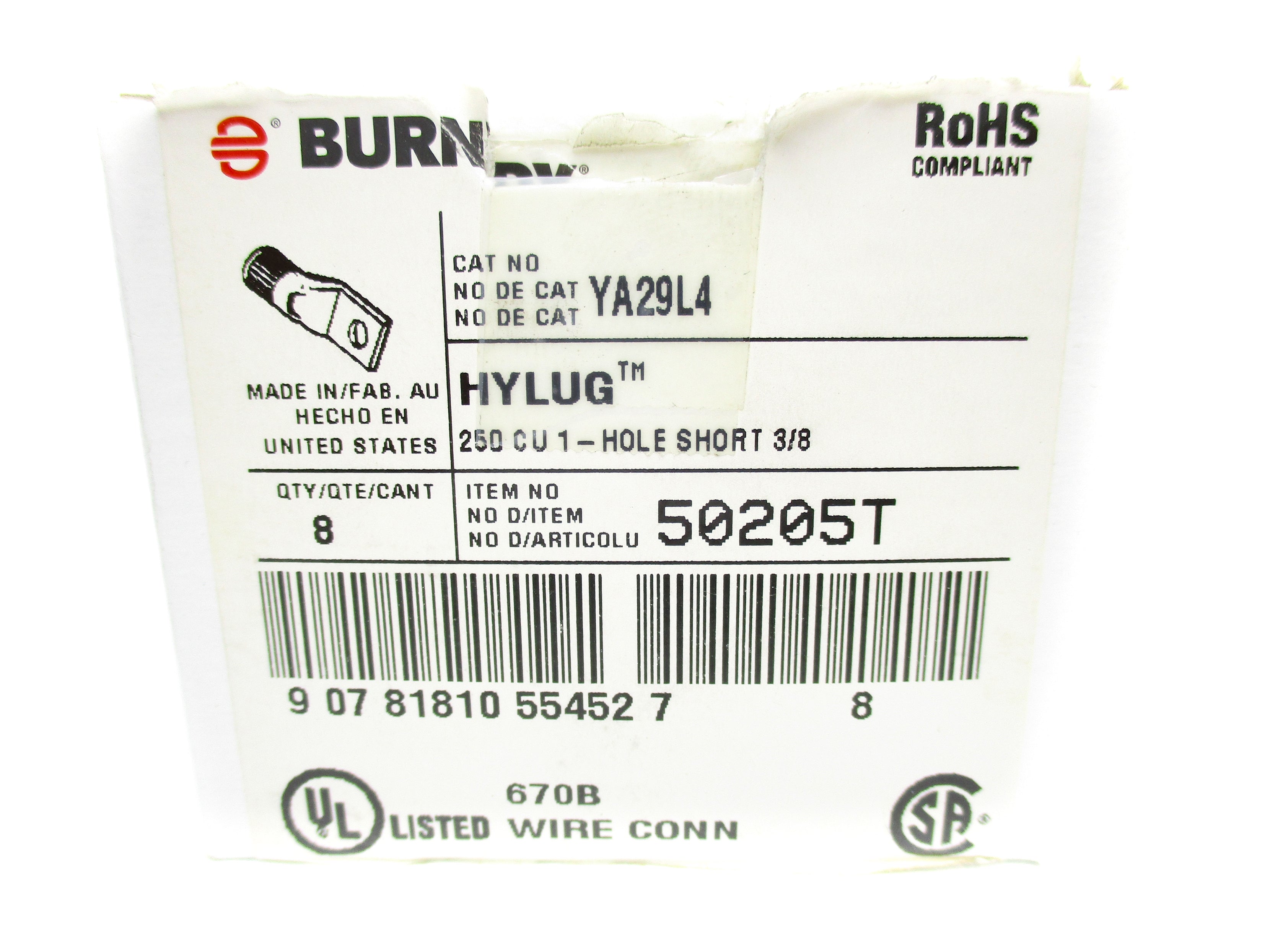 BURNDY YA29L4 (PKG OF 8) NSMP