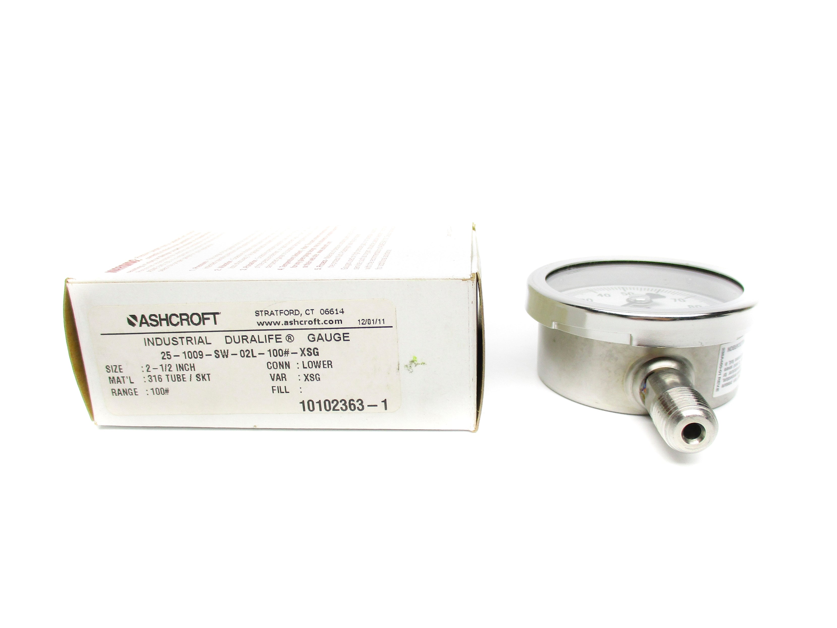 ASHCROFT 25-1009-SW-02L-100#-XSG 100PSI NSMP