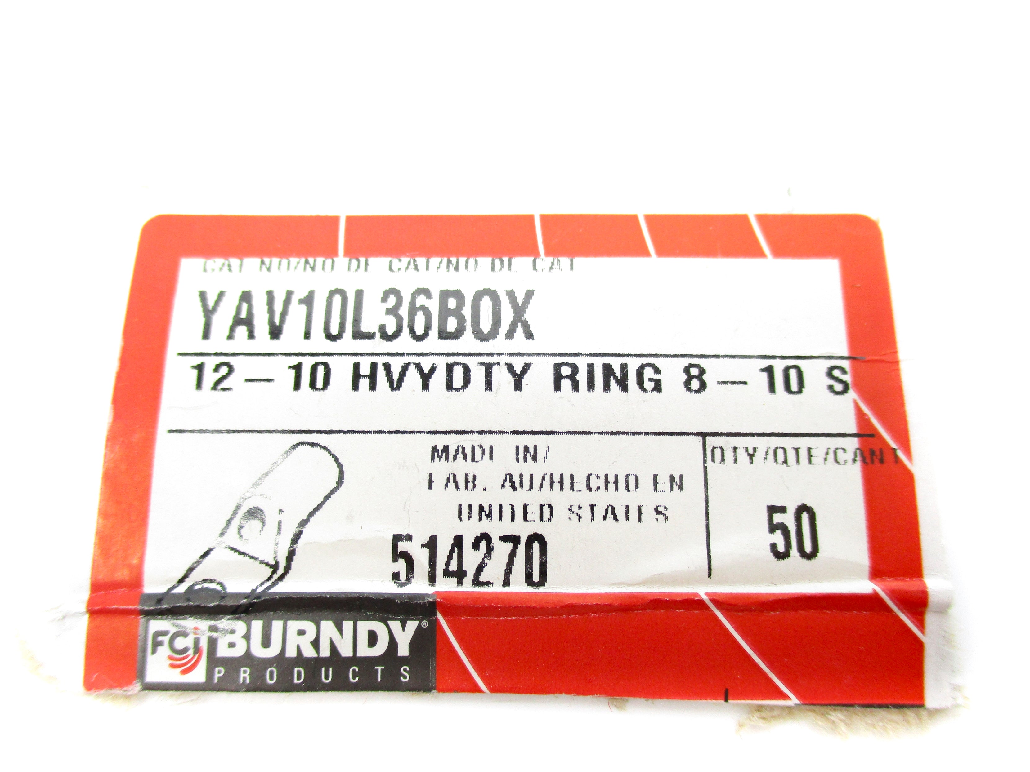 BURNDY YAV10L36 LOT OF 45 PCS NSNP