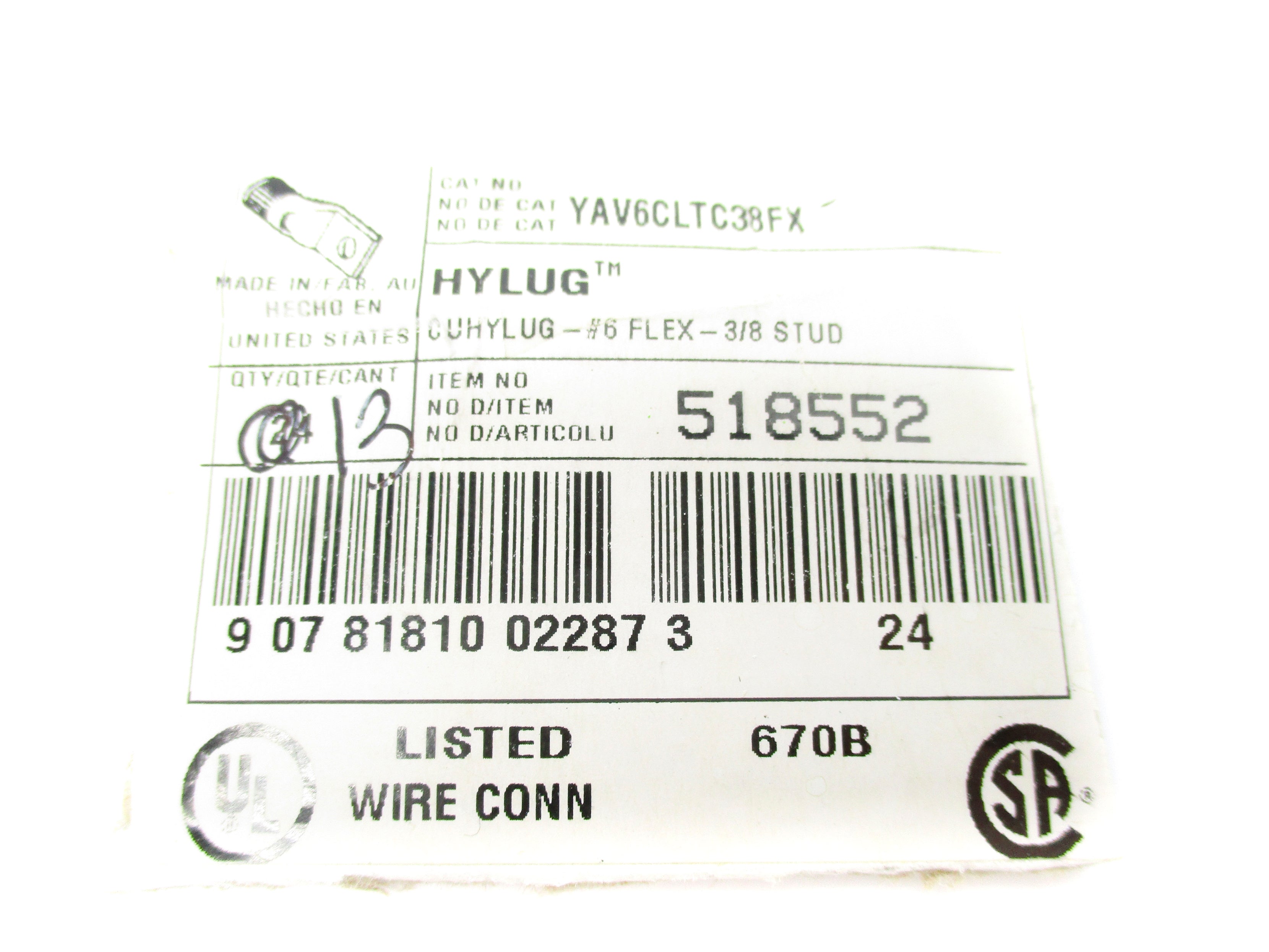 BURNDY YAV6CLTC38FX NSNP
